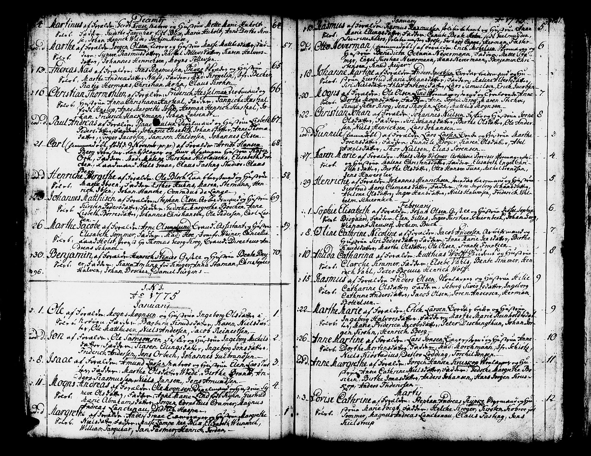 Domkirken sokneprestembete, SAB/A-74801/H/Haa/L0003: Parish register (official) no. A 3, 1758-1789, p. 180-181