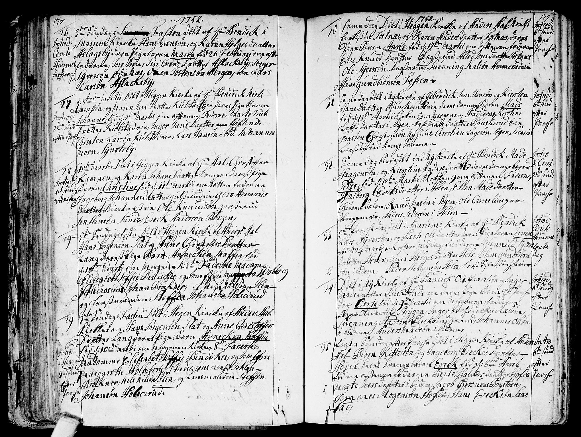 Modum kirkebøker, SAKO/A-234/F/Fa/L0002: Parish register (official) no. 2, 1741-1782, p. 178-179