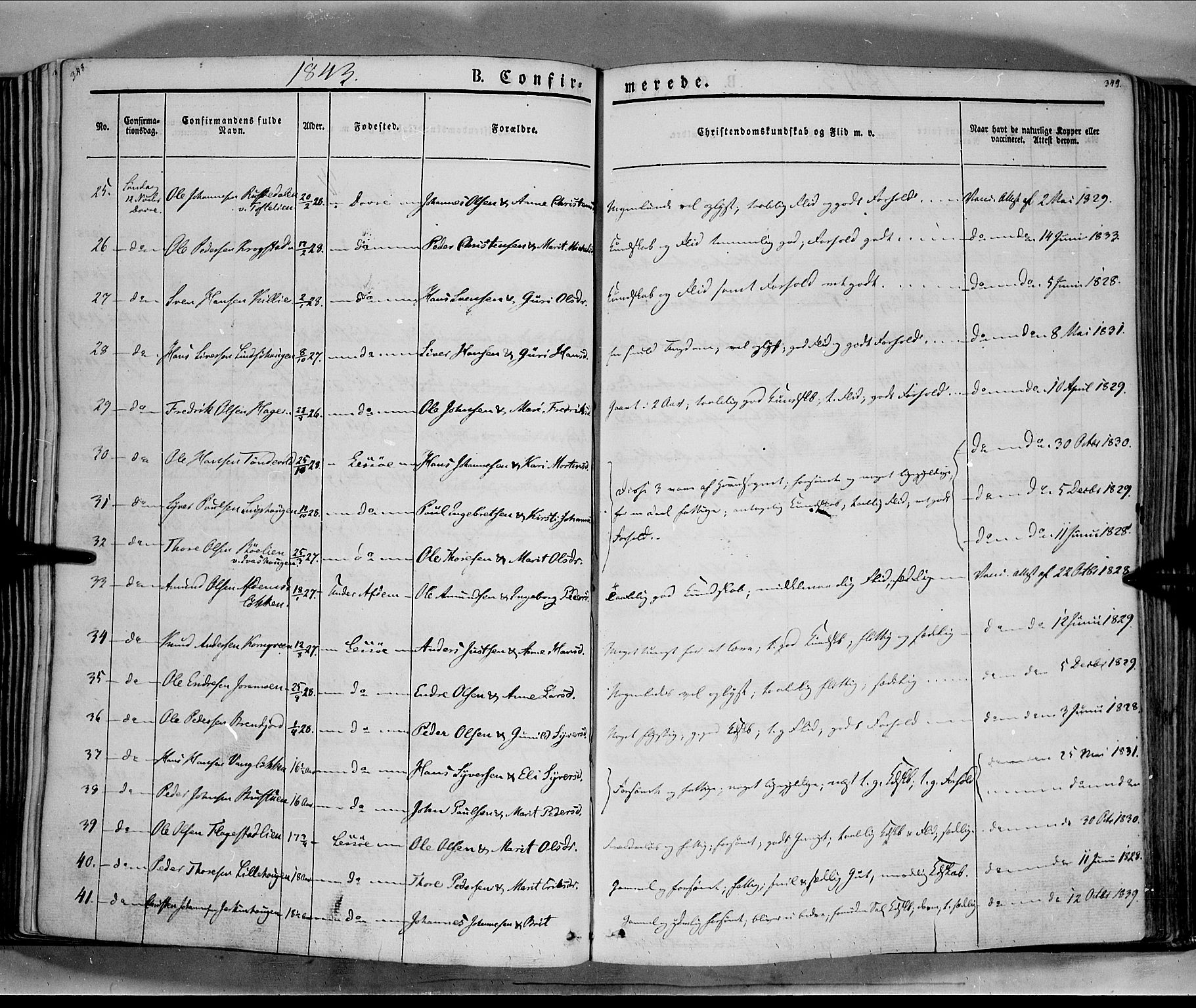 Lesja prestekontor, AV/SAH-PREST-068/H/Ha/Haa/L0006: Parish register (official) no. 6A, 1843-1854, p. 348-349