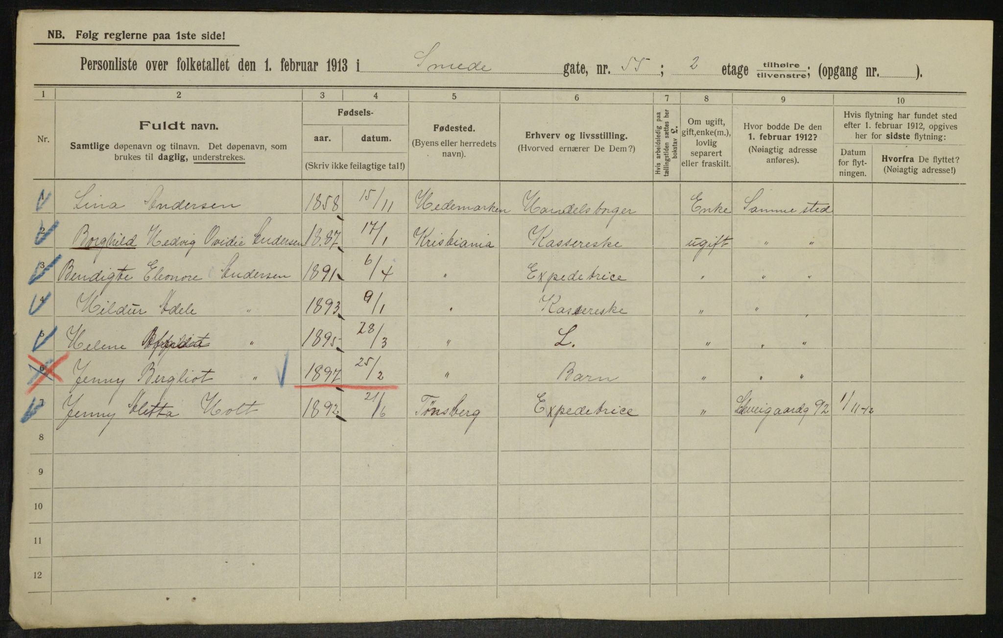 OBA, Municipal Census 1913 for Kristiania, 1913, p. 97707