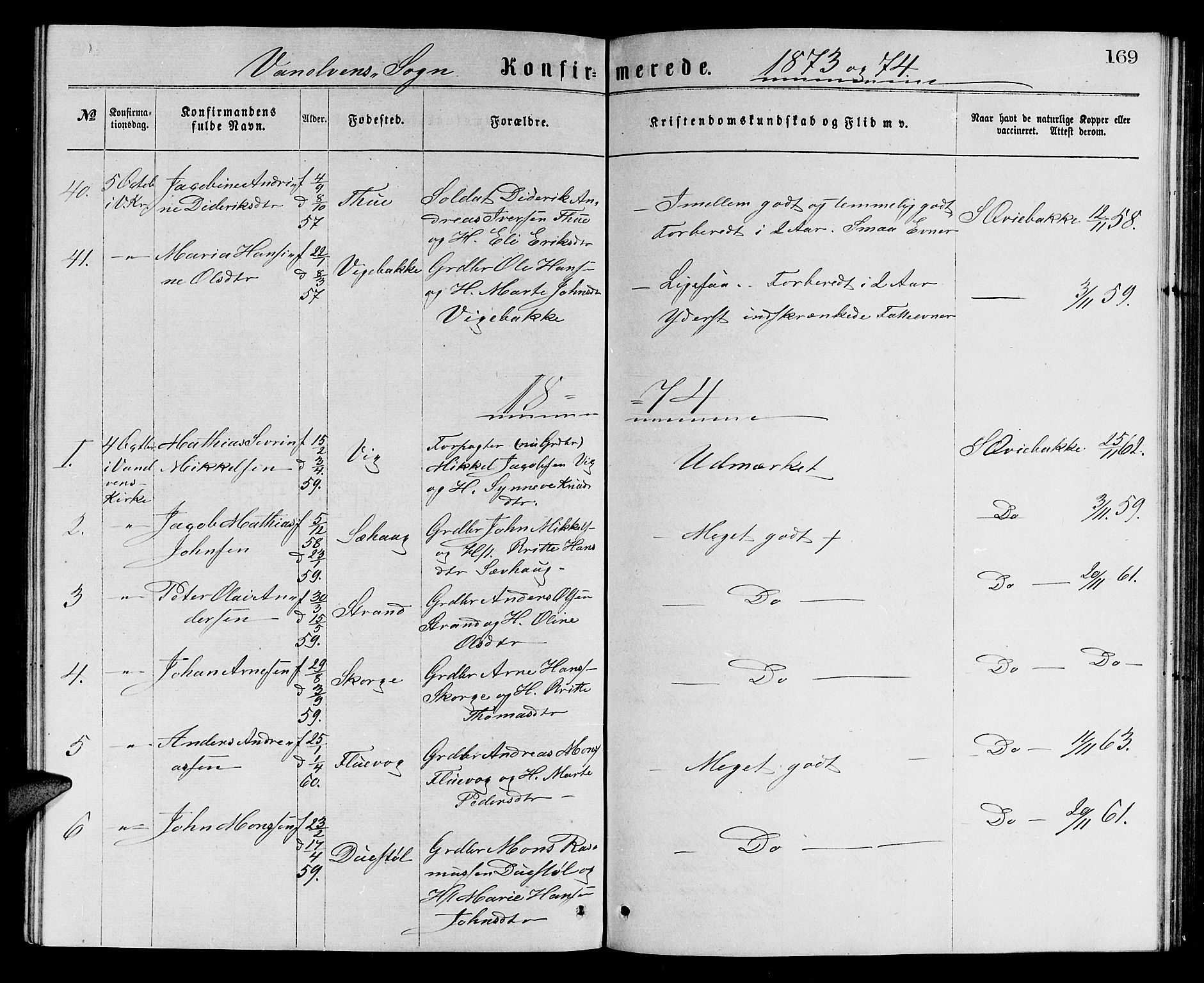 Ministerialprotokoller, klokkerbøker og fødselsregistre - Møre og Romsdal, SAT/A-1454/501/L0016: Parish register (copy) no. 501C02, 1868-1884, p. 169