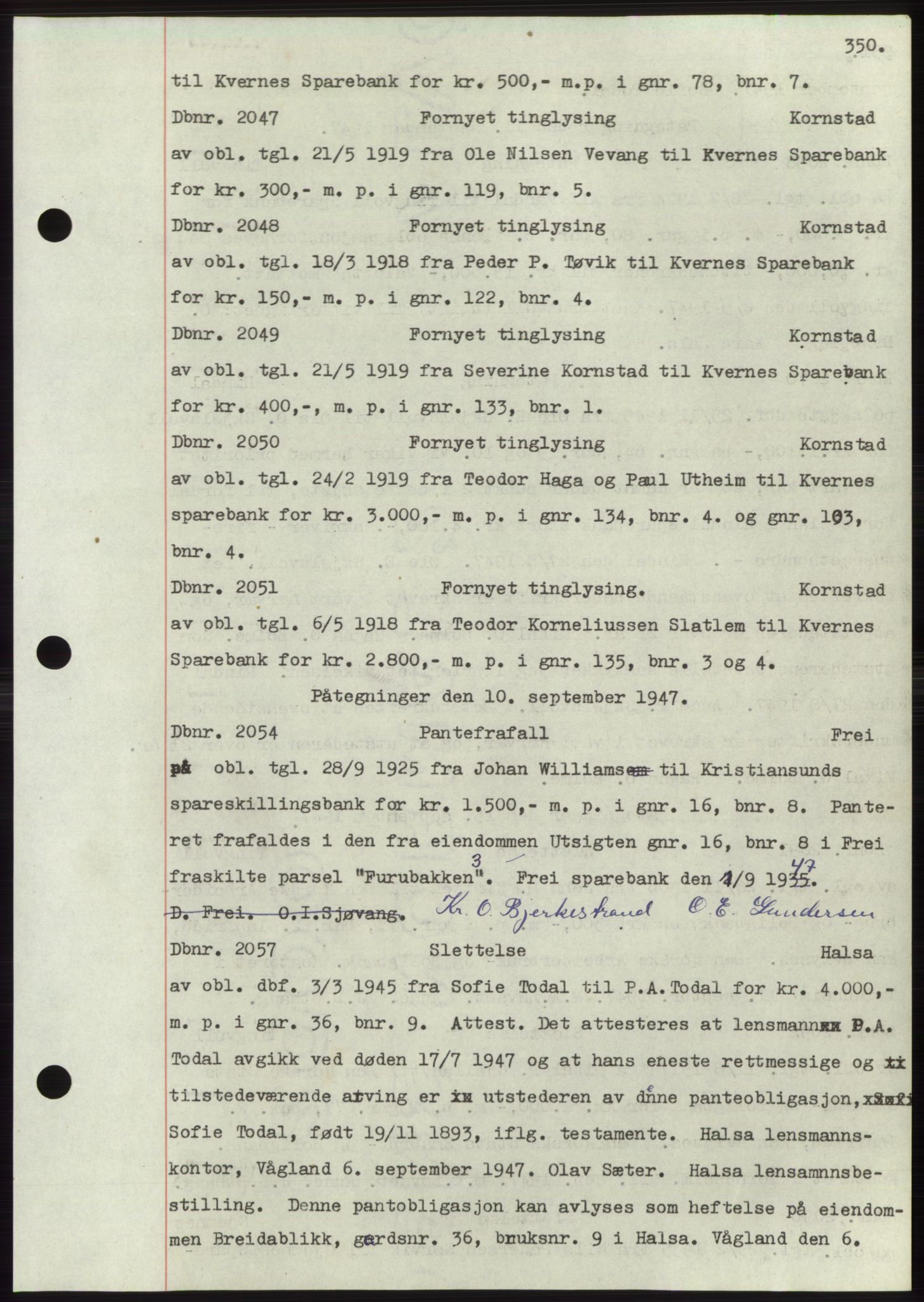 Nordmøre sorenskriveri, AV/SAT-A-4132/1/2/2Ca: Mortgage book no. C82b, 1946-1951, Diary no: : 2047/1947