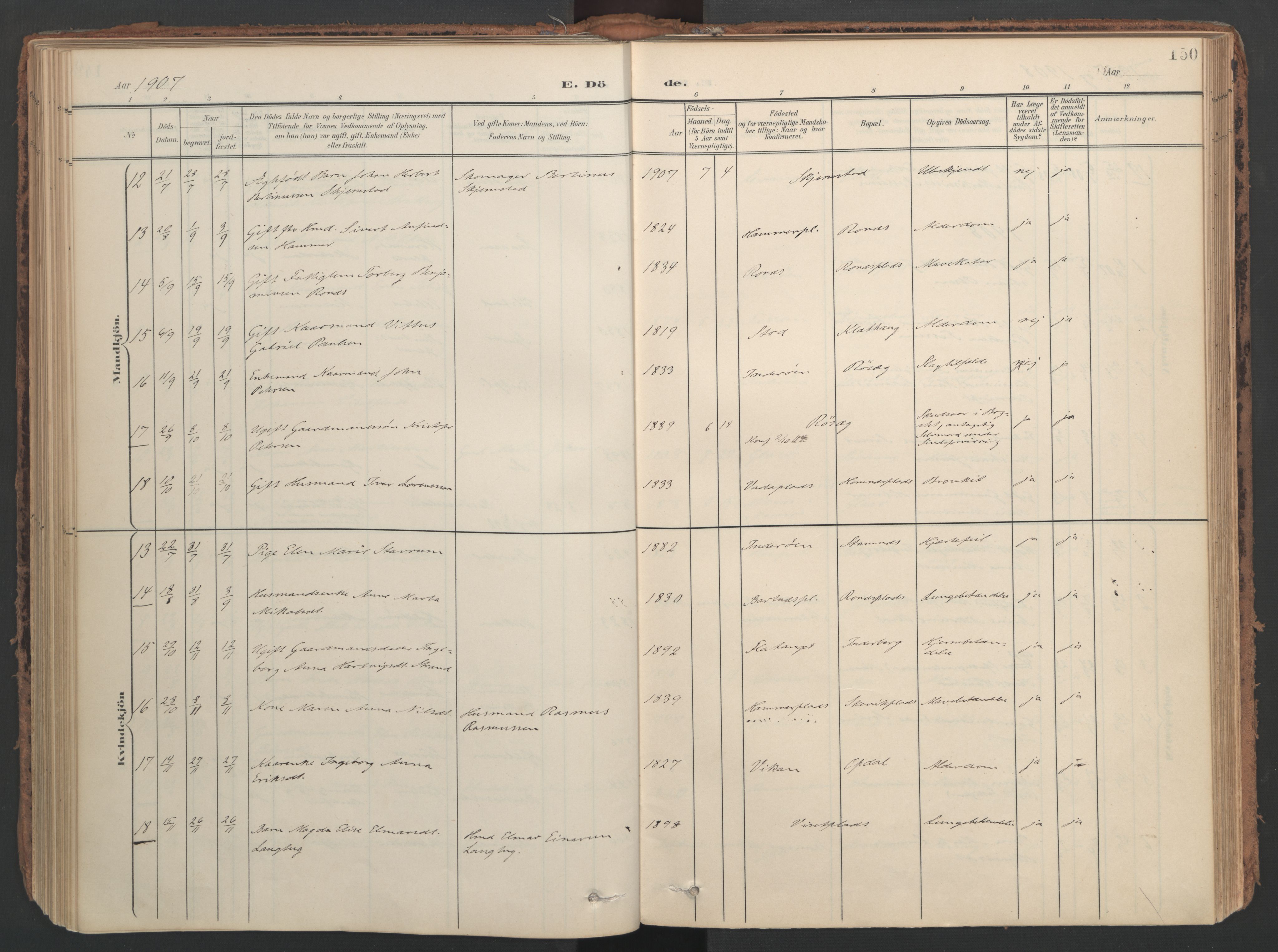 Ministerialprotokoller, klokkerbøker og fødselsregistre - Nord-Trøndelag, SAT/A-1458/741/L0397: Parish register (official) no. 741A11, 1901-1911, p. 150