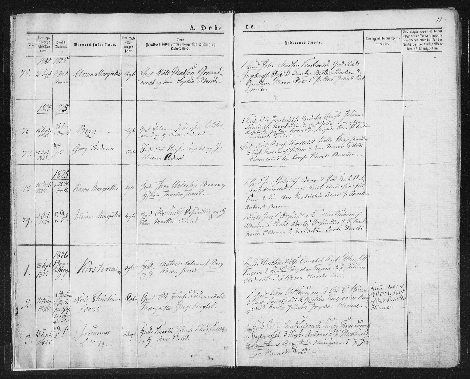 Ministerialprotokoller, klokkerbøker og fødselsregistre - Nord-Trøndelag, SAT/A-1458/764/L0551: Parish register (official) no. 764A07a, 1824-1864, p. 11