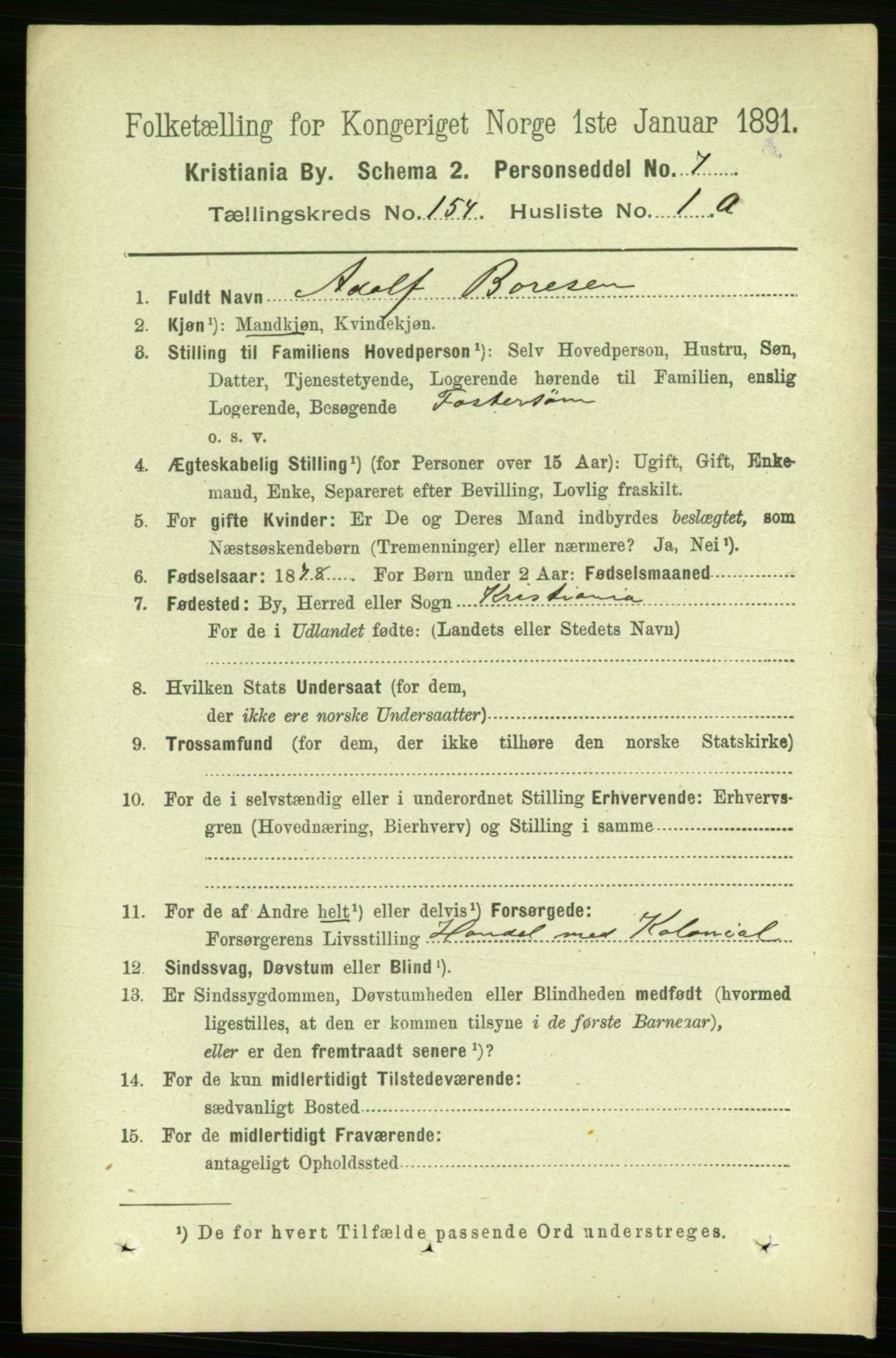 RA, 1891 census for 0301 Kristiania, 1891, p. 87250