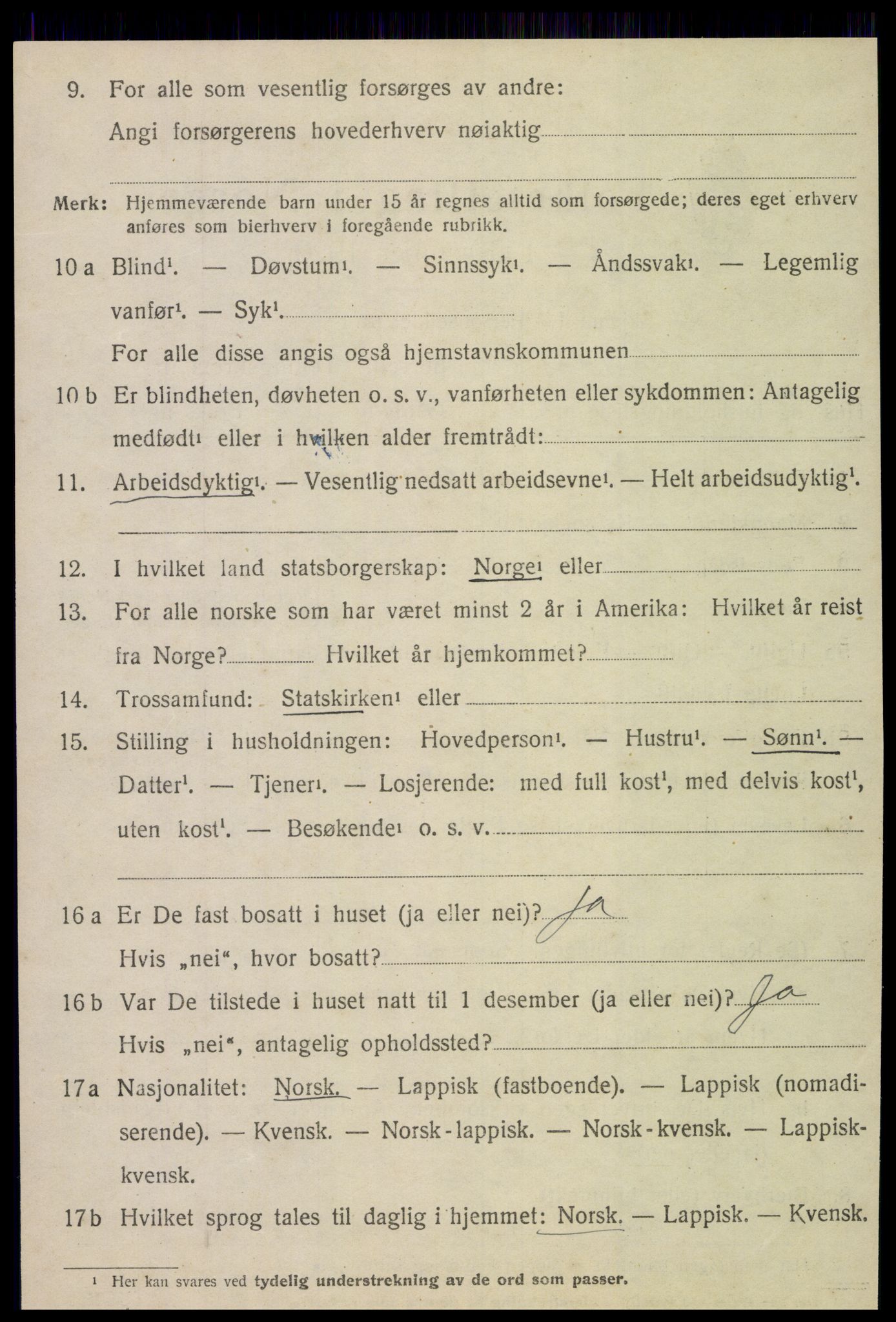 SAT, 1920 census for Ogndal, 1920, p. 1174