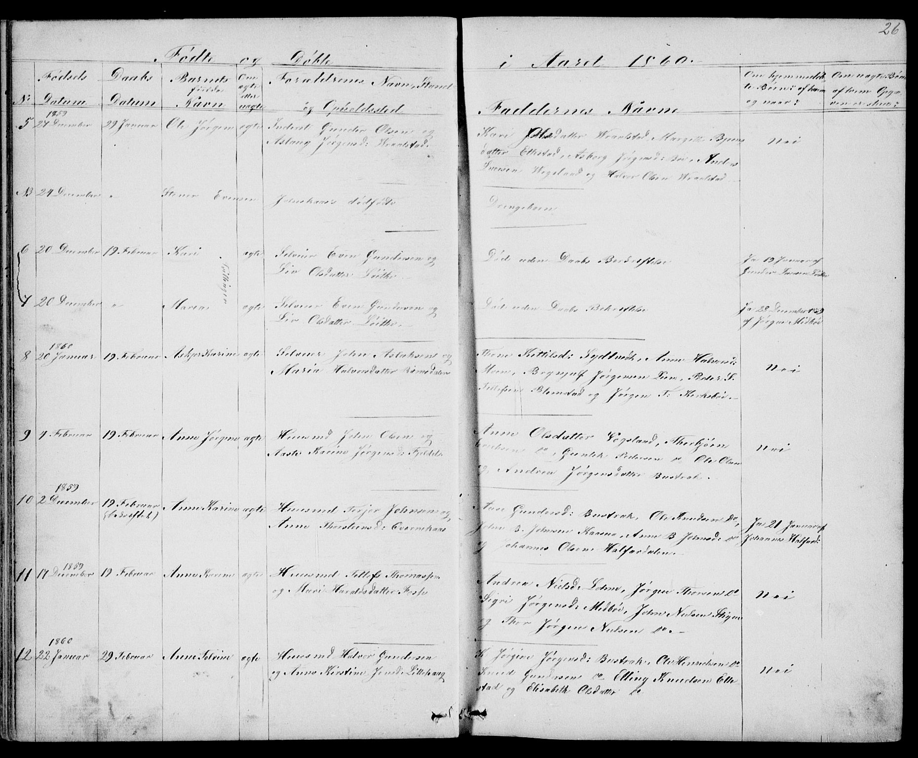 Drangedal kirkebøker, SAKO/A-258/G/Gb/L0001: Parish register (copy) no. II 1, 1856-1894, p. 26