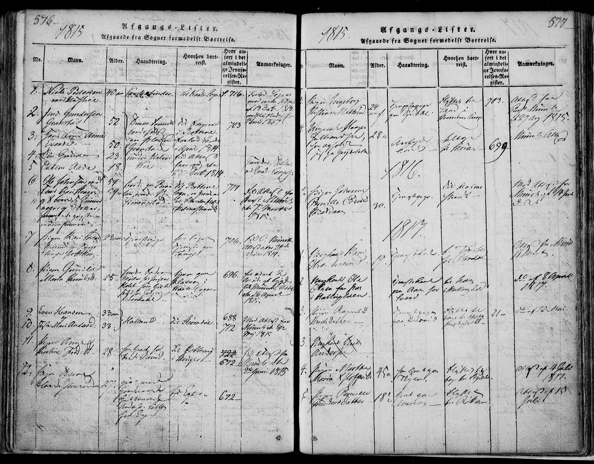 Sande Kirkebøker, SAKO/A-53/F/Fa/L0003: Parish register (official) no. 3, 1814-1847, p. 576-577