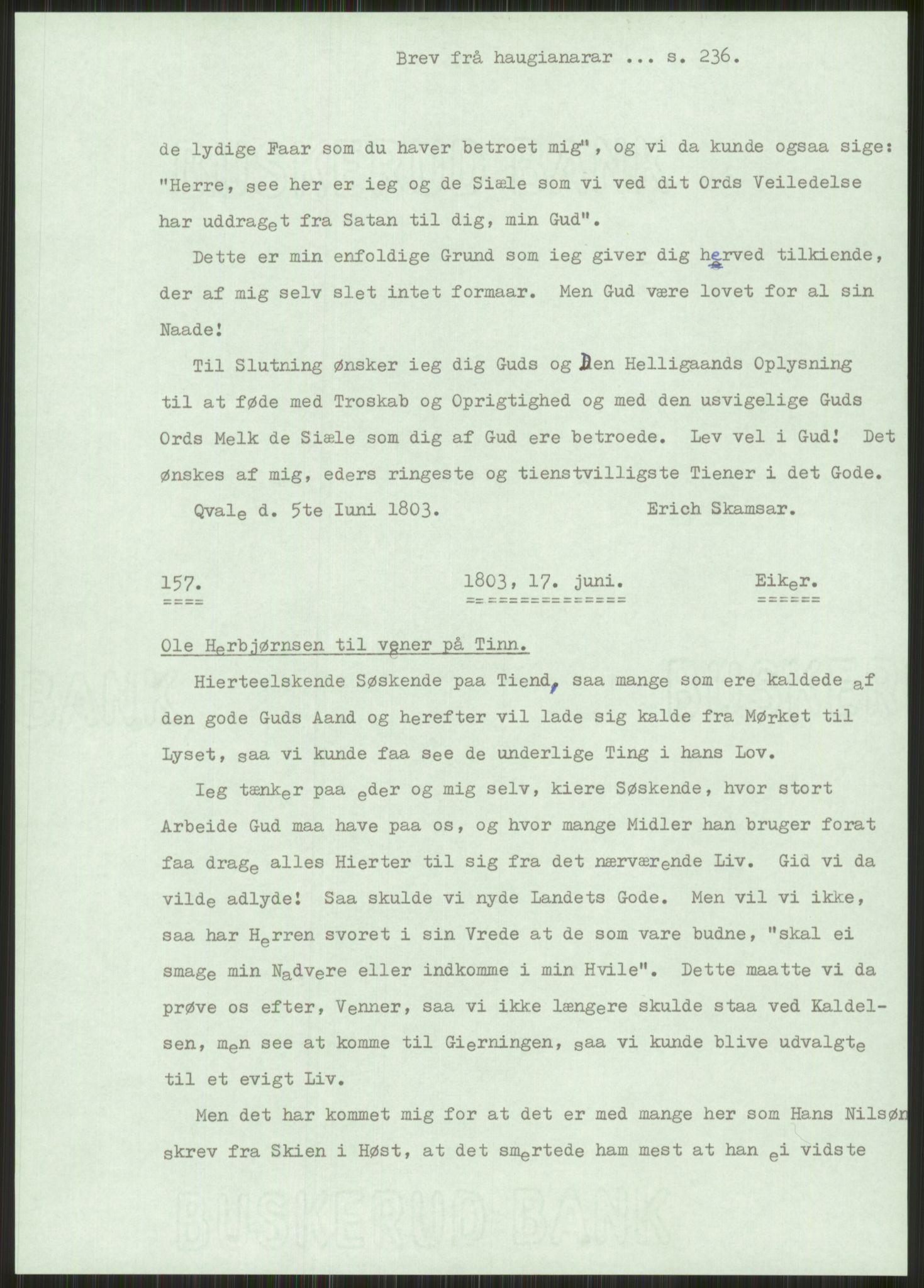 Samlinger til kildeutgivelse, Haugianerbrev, AV/RA-EA-6834/F/L0001: Haugianerbrev I: 1760-1804, 1760-1804, p. 236