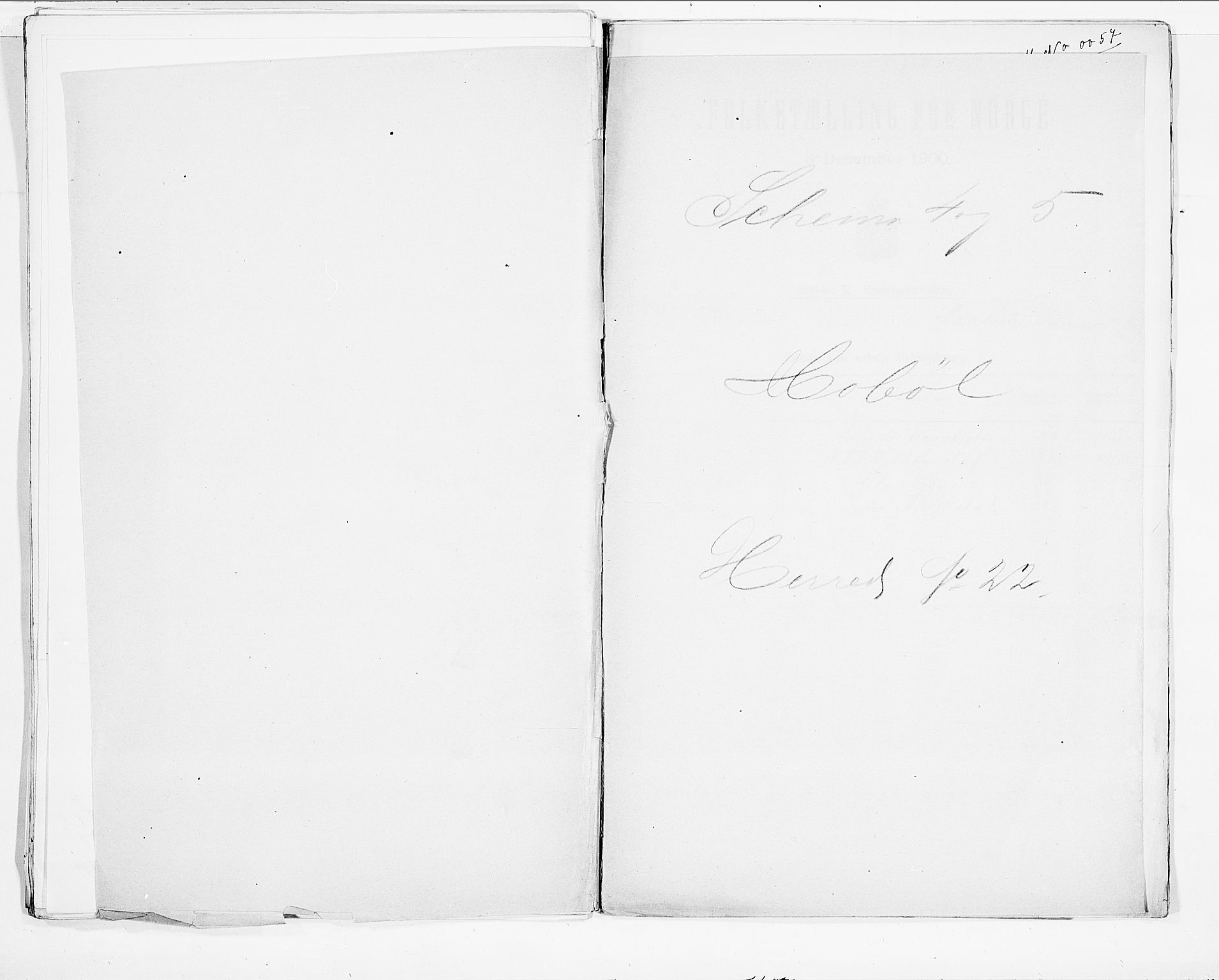 SAO, 1900 census for Hobøl, 1900, p. 1