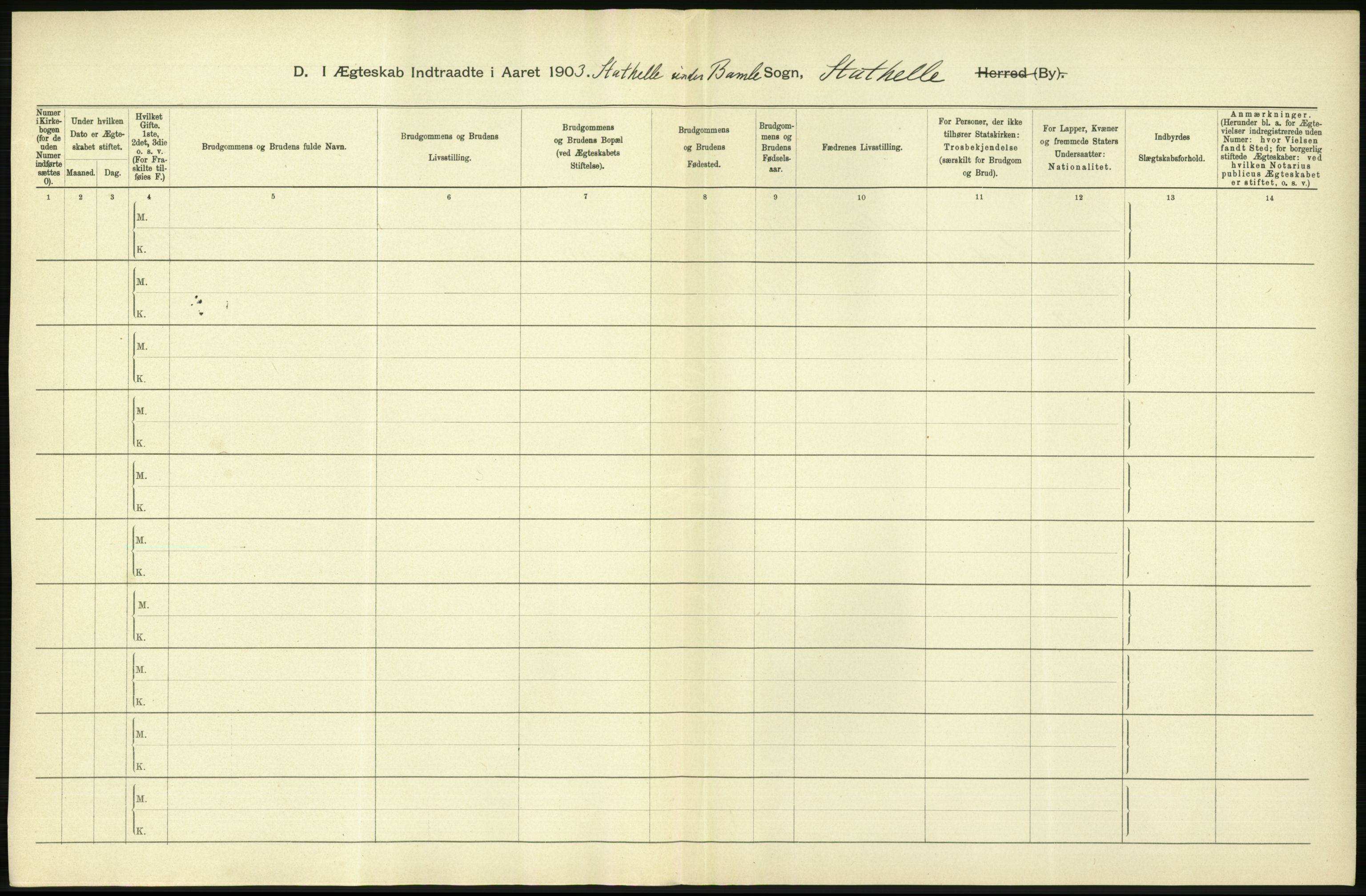 Statistisk sentralbyrå, Sosiodemografiske emner, Befolkning, AV/RA-S-2228/D/Df/Dfa/Dfaa/L0009: Bratsberg amt: Fødte, gifte, døde, 1903, p. 486