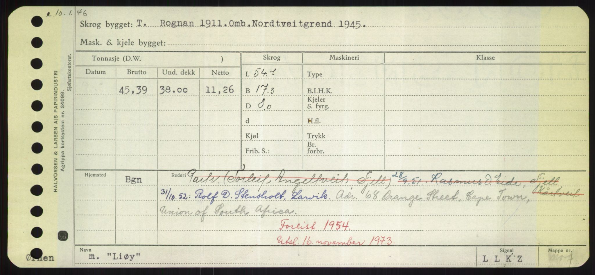 Sjøfartsdirektoratet med forløpere, Skipsmålingen, RA/S-1627/H/Hd/L0023: Fartøy, Lia-Løv, p. 267