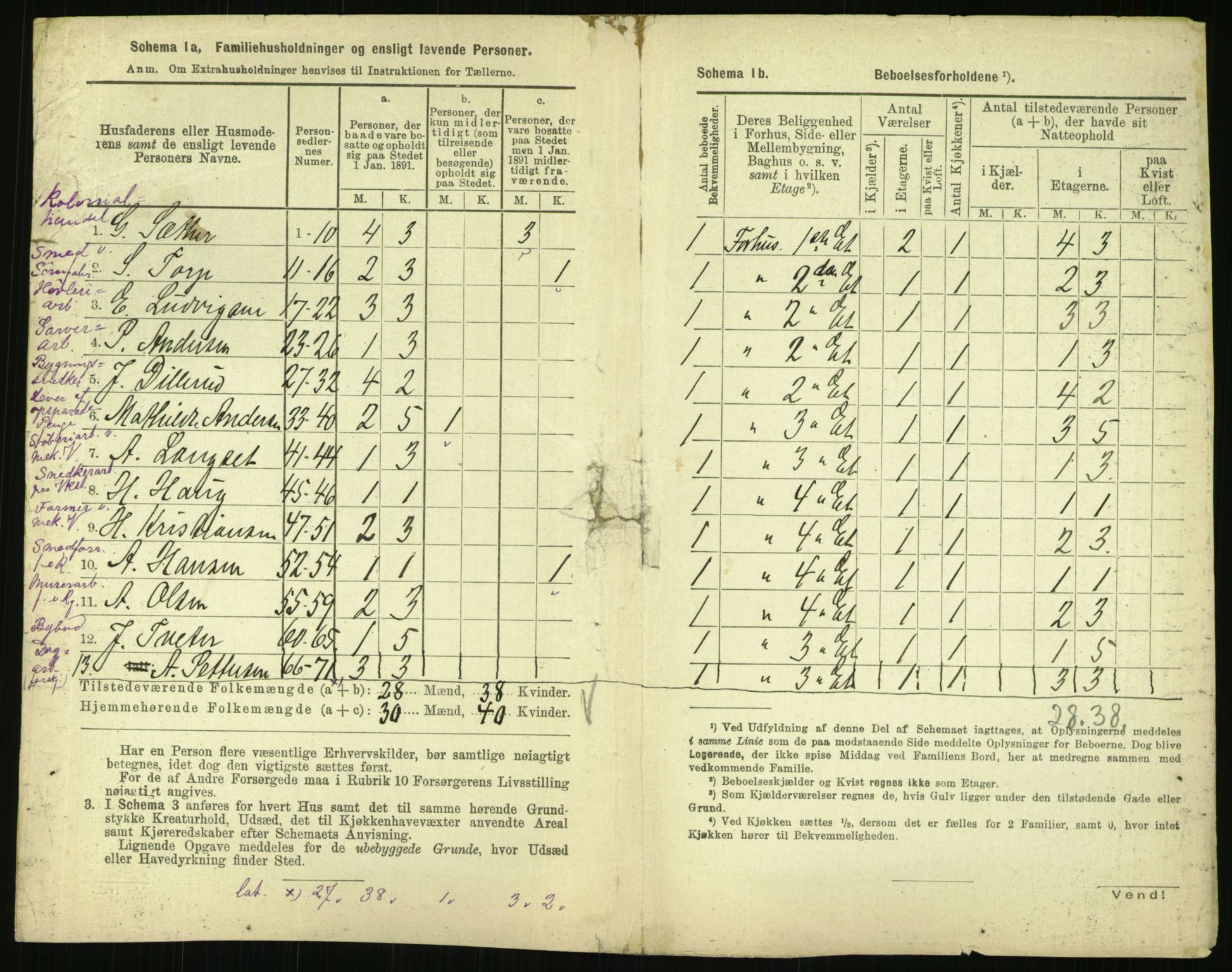 RA, 1891 census for 0301 Kristiania, 1891, p. 113132