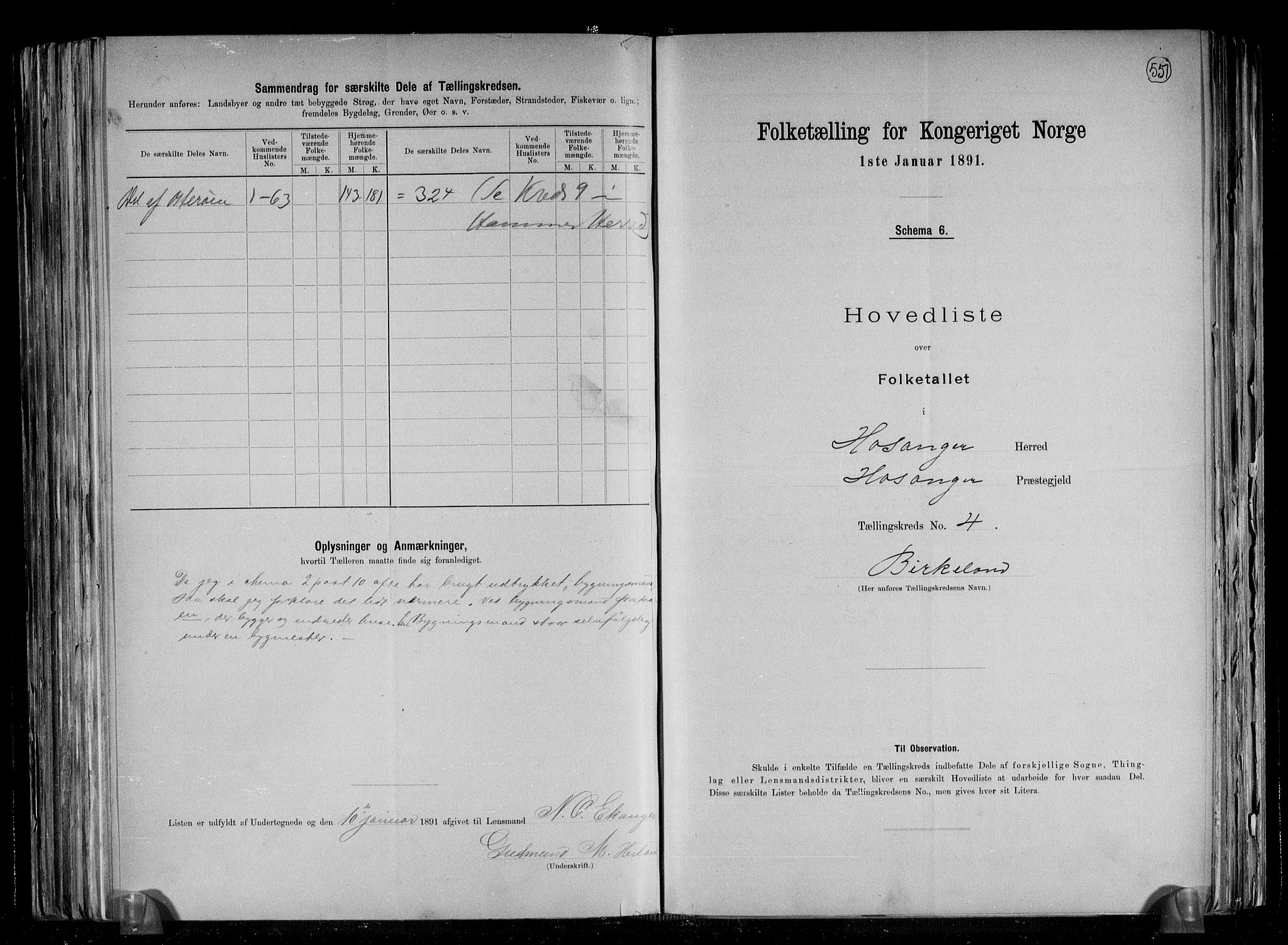 RA, 1891 census for 1253 Hosanger, 1891, p. 10