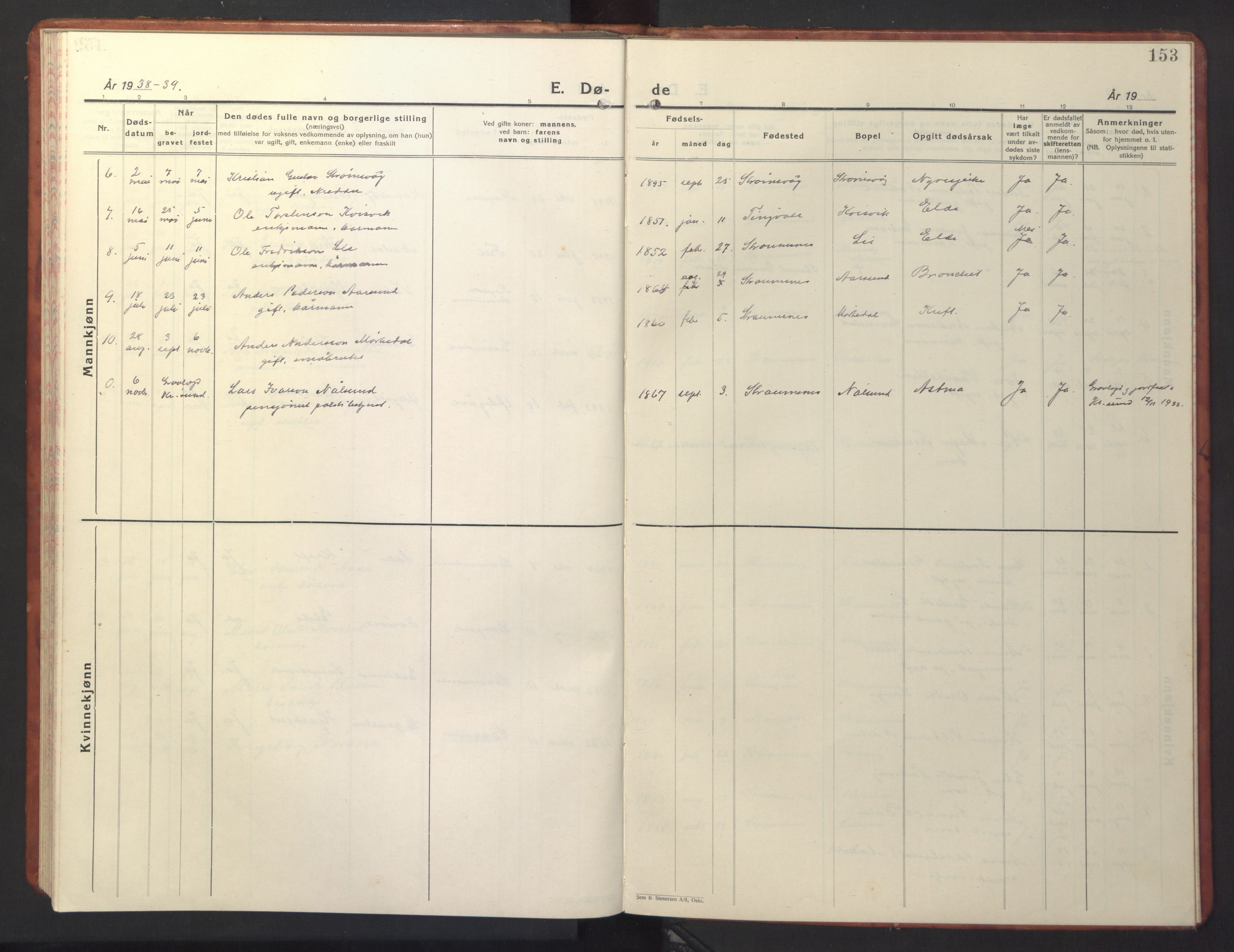 Ministerialprotokoller, klokkerbøker og fødselsregistre - Møre og Romsdal, AV/SAT-A-1454/587/L1002: Parish register (copy) no. 587C02, 1926-1951, p. 153