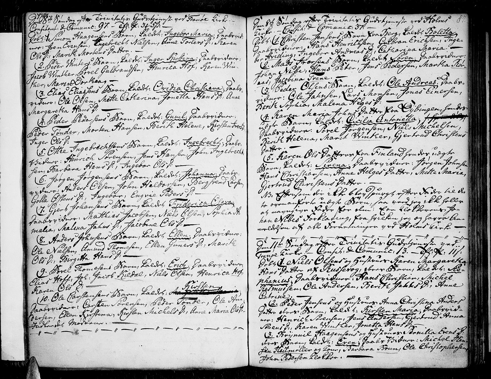Tranøy sokneprestkontor, AV/SATØ-S-1313/I/Ia/Iaa/L0002kirke: Parish register (official) no. 2, 1773-1806, p. 87