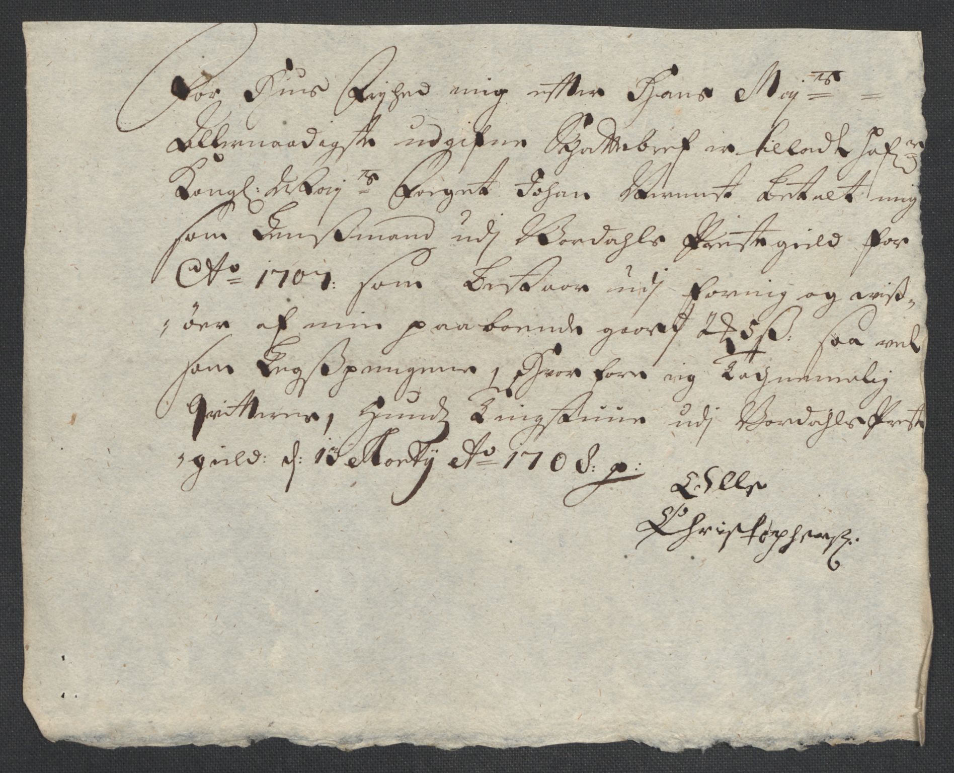 Rentekammeret inntil 1814, Reviderte regnskaper, Fogderegnskap, AV/RA-EA-4092/R18/L1305: Fogderegnskap Hadeland, Toten og Valdres, 1707-1708, p. 309