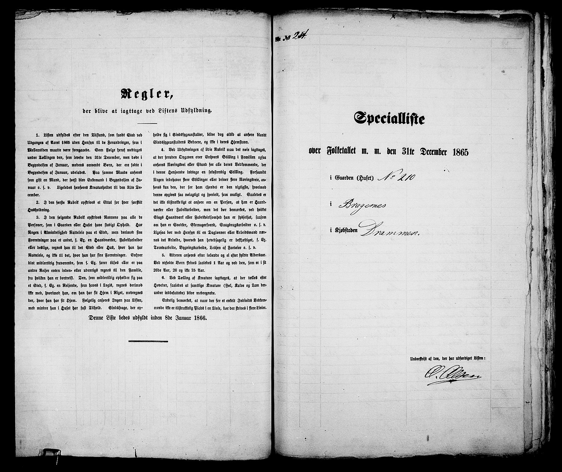 RA, 1865 census for Bragernes in Drammen, 1865, p. 536