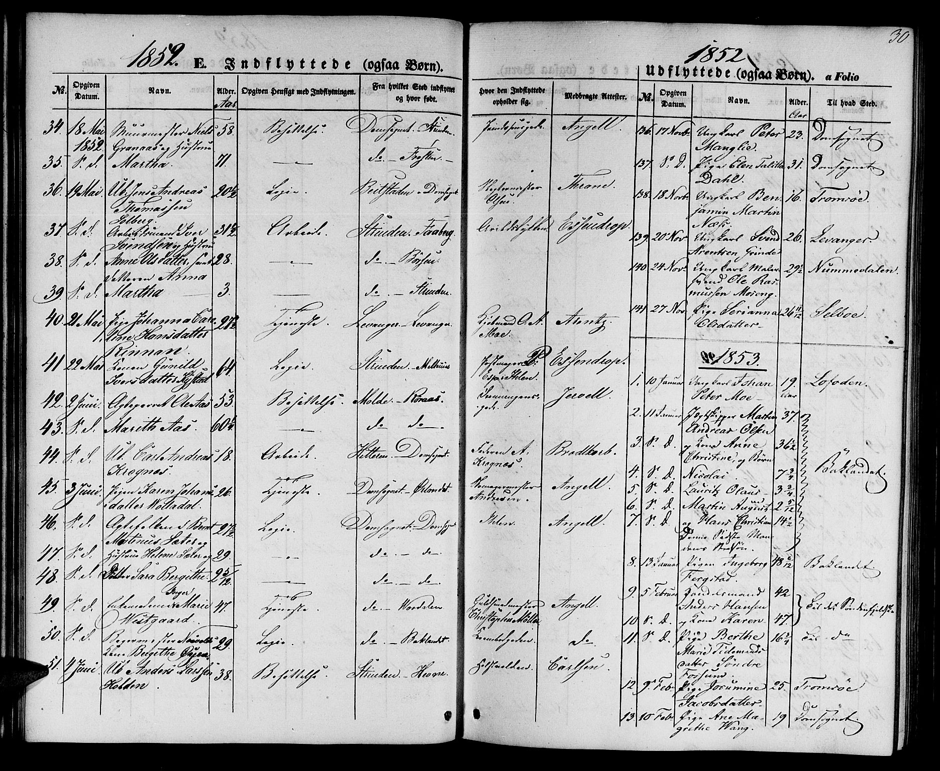 Ministerialprotokoller, klokkerbøker og fødselsregistre - Sør-Trøndelag, SAT/A-1456/602/L0113: Parish register (official) no. 602A11, 1849-1861, p. 30