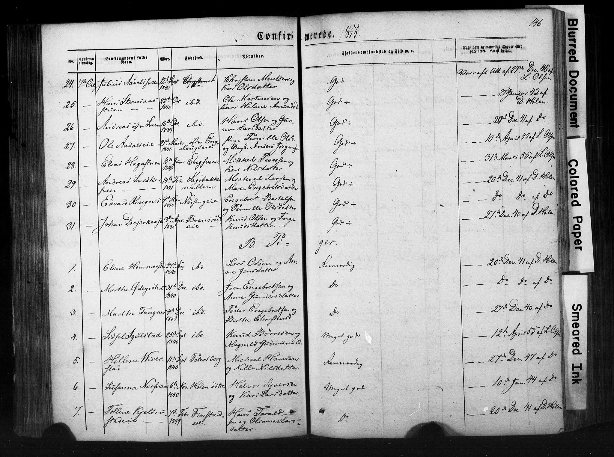 Løten prestekontor, AV/SAH-PREST-022/K/Ka/L0007: Parish register (official) no. 7, 1850-1859, p. 146