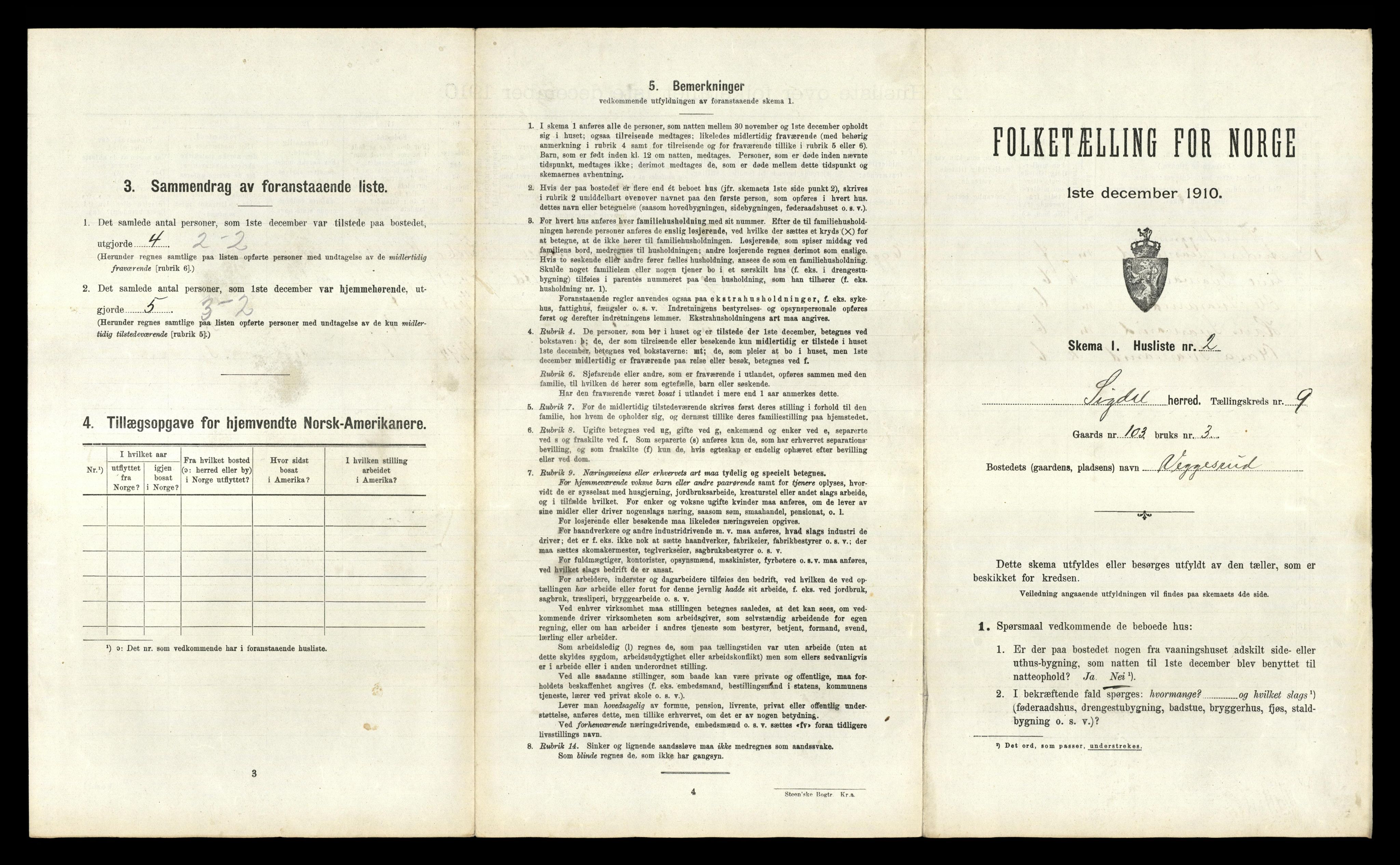 RA, 1910 census for Sigdal, 1910, p. 930