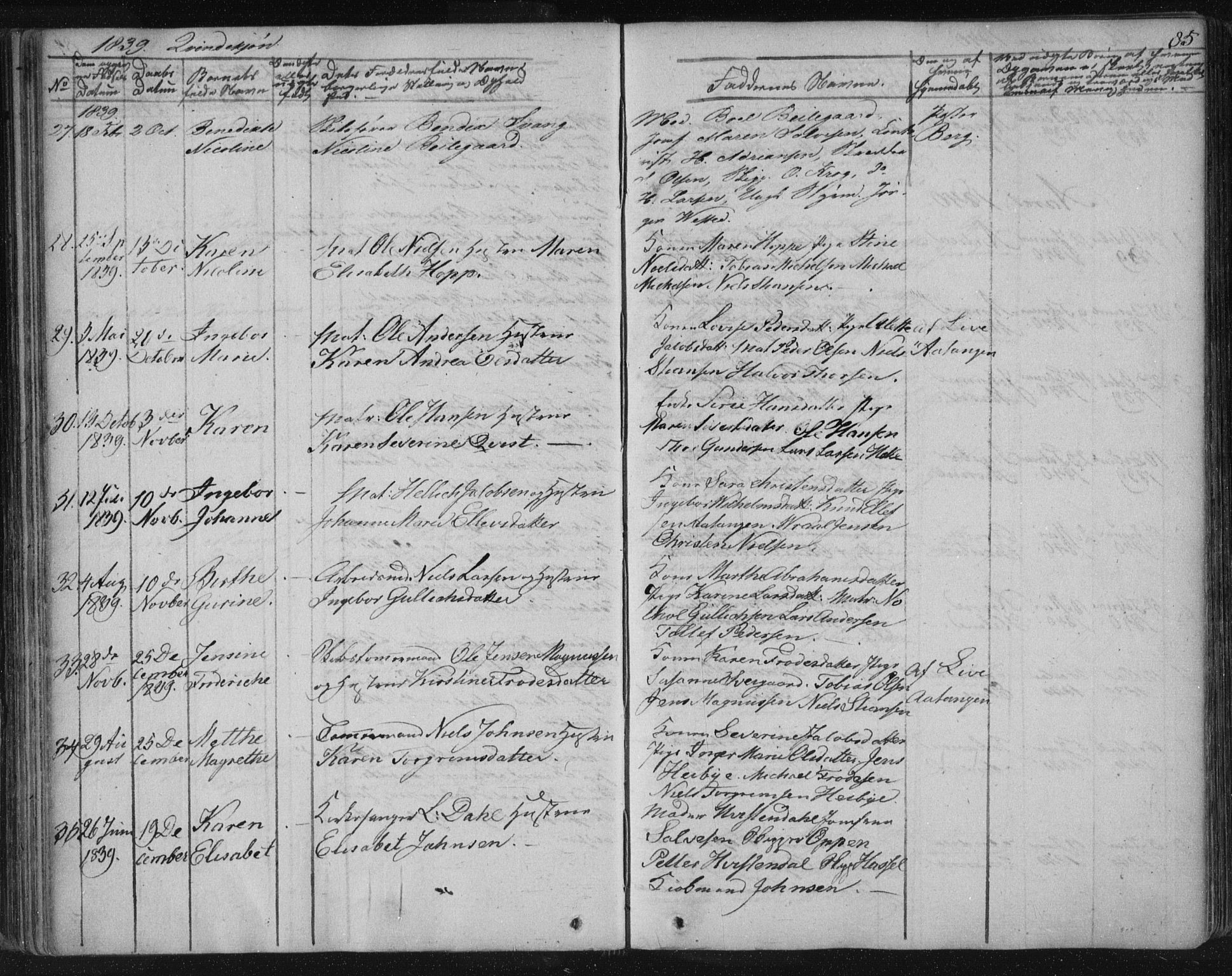 Kragerø kirkebøker, SAKO/A-278/F/Fa/L0005: Parish register (official) no. 5, 1832-1847, p. 85