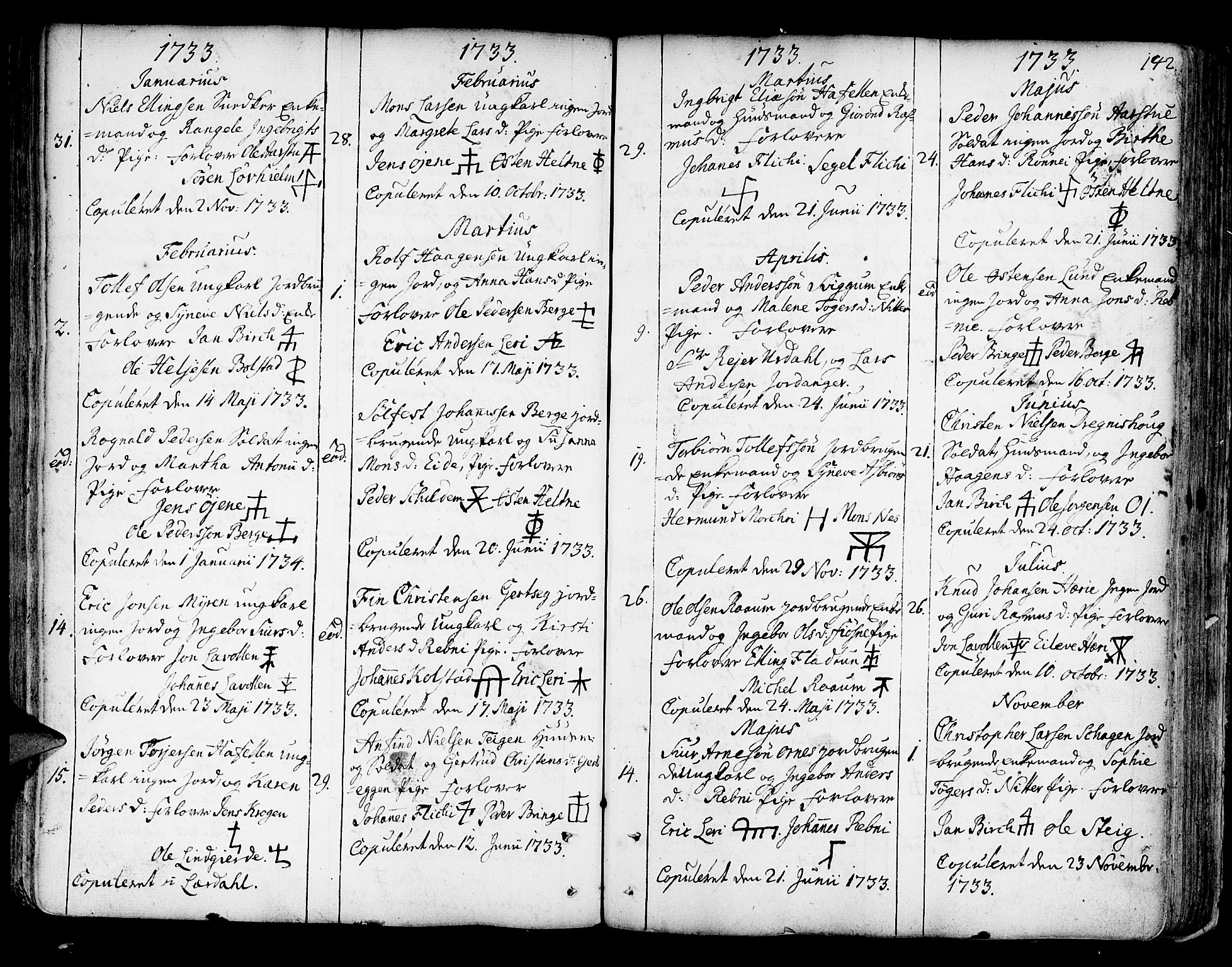 Luster sokneprestembete, SAB/A-81101/H/Haa/Haaa/L0001: Parish register (official) no. A 1, 1731-1803, p. 142