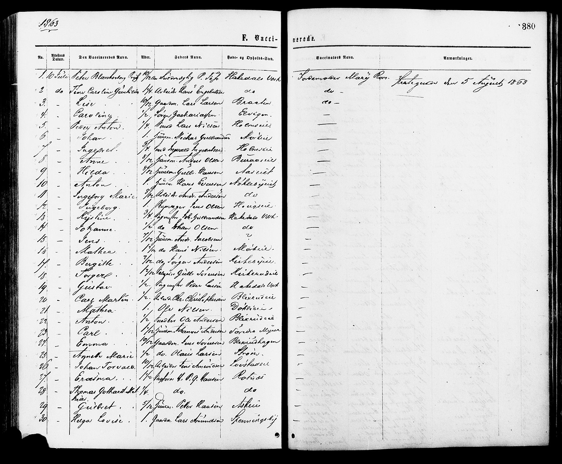 Nittedal prestekontor Kirkebøker, SAO/A-10365a/F/Fa/L0006: Parish register (official) no. I 6, 1863-1878, p. 380