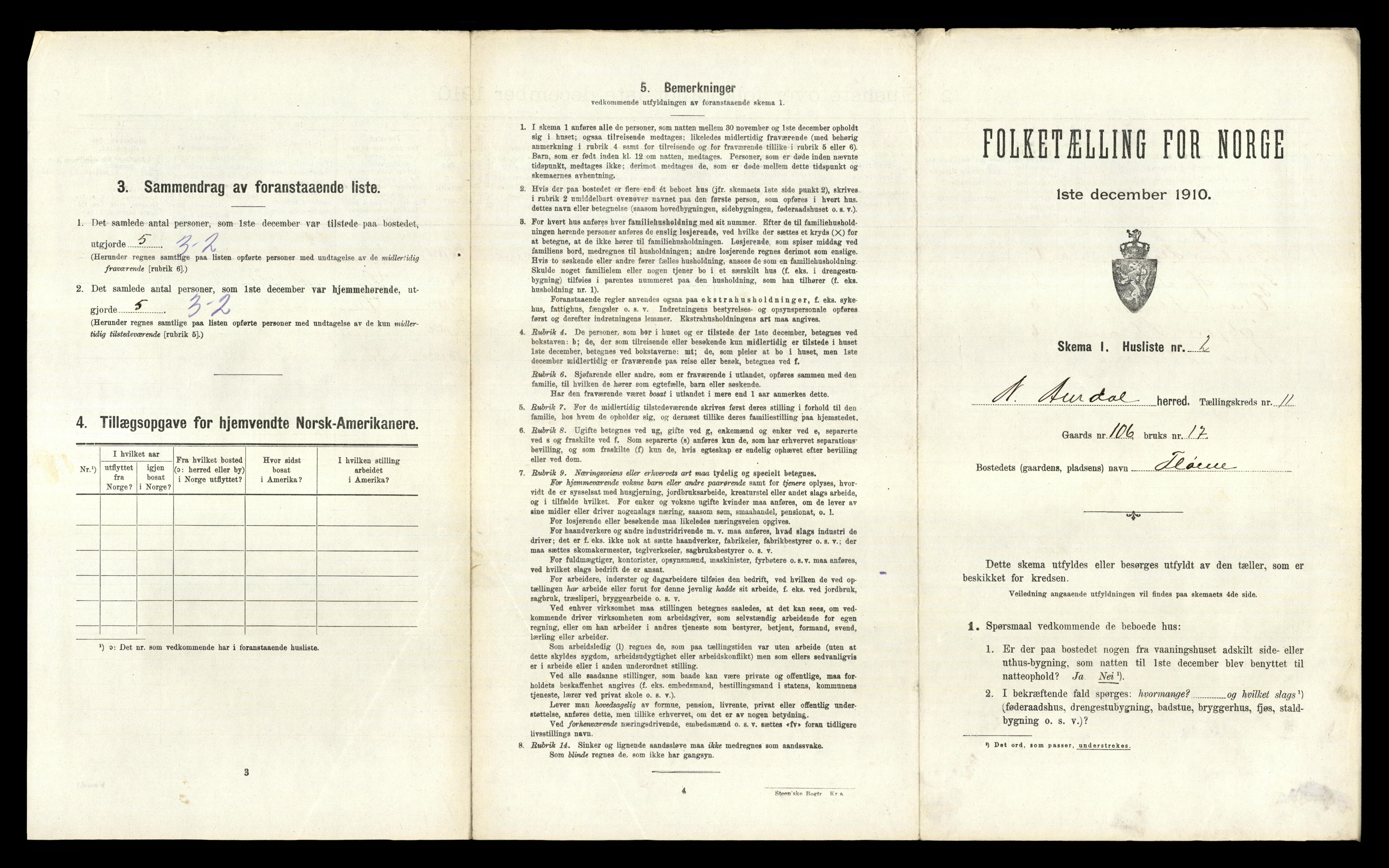 RA, 1910 census for Nord-Aurdal, 1910, p. 1591