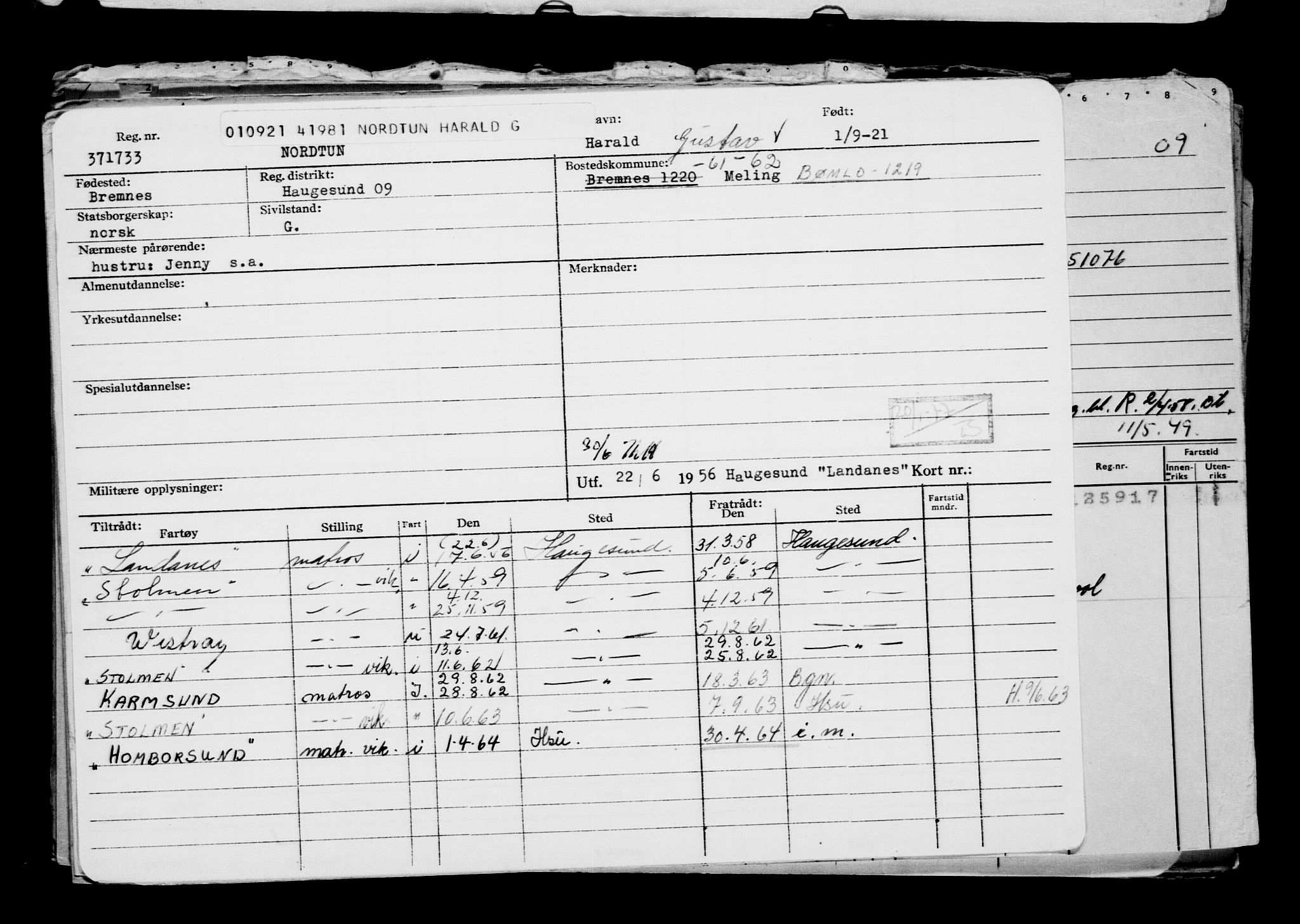 Direktoratet for sjømenn, AV/RA-S-3545/G/Gb/L0197: Hovedkort, 1921, p. 485