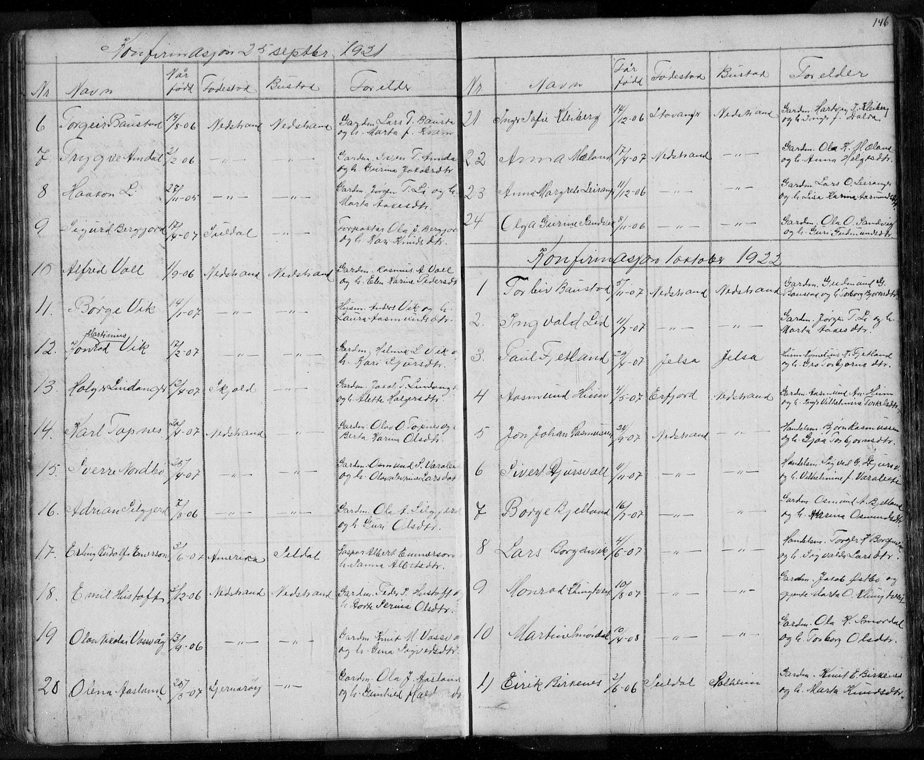 Nedstrand sokneprestkontor, SAST/A-101841/01/V: Parish register (copy) no. B 3, 1848-1933, p. 146