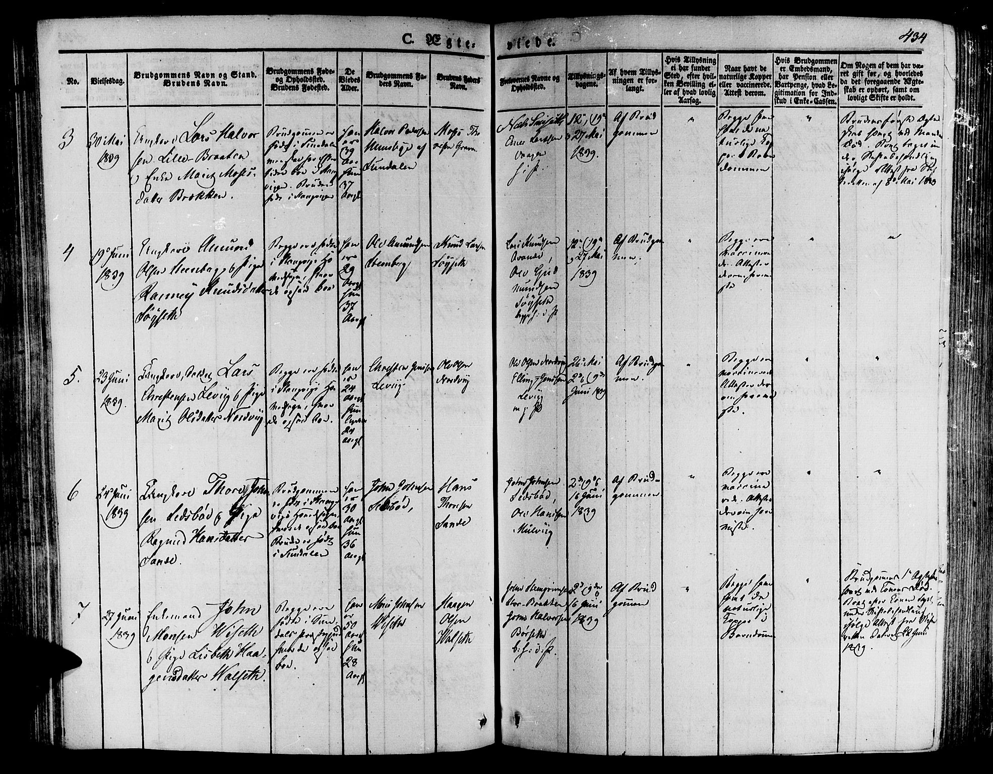 Ministerialprotokoller, klokkerbøker og fødselsregistre - Møre og Romsdal, AV/SAT-A-1454/592/L1024: Parish register (official) no. 592A03 /1, 1831-1849, p. 434