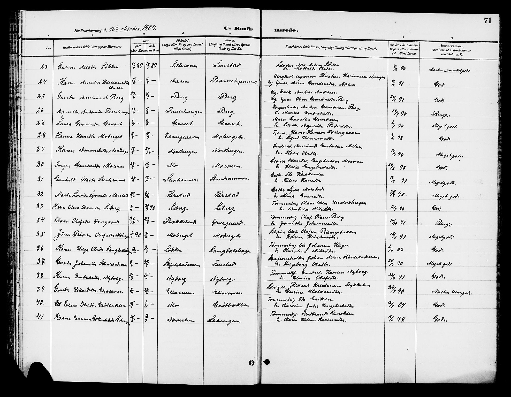 Elverum prestekontor, AV/SAH-PREST-044/H/Ha/Hab/L0007: Parish register (copy) no. 7, 1896-1914, p. 71