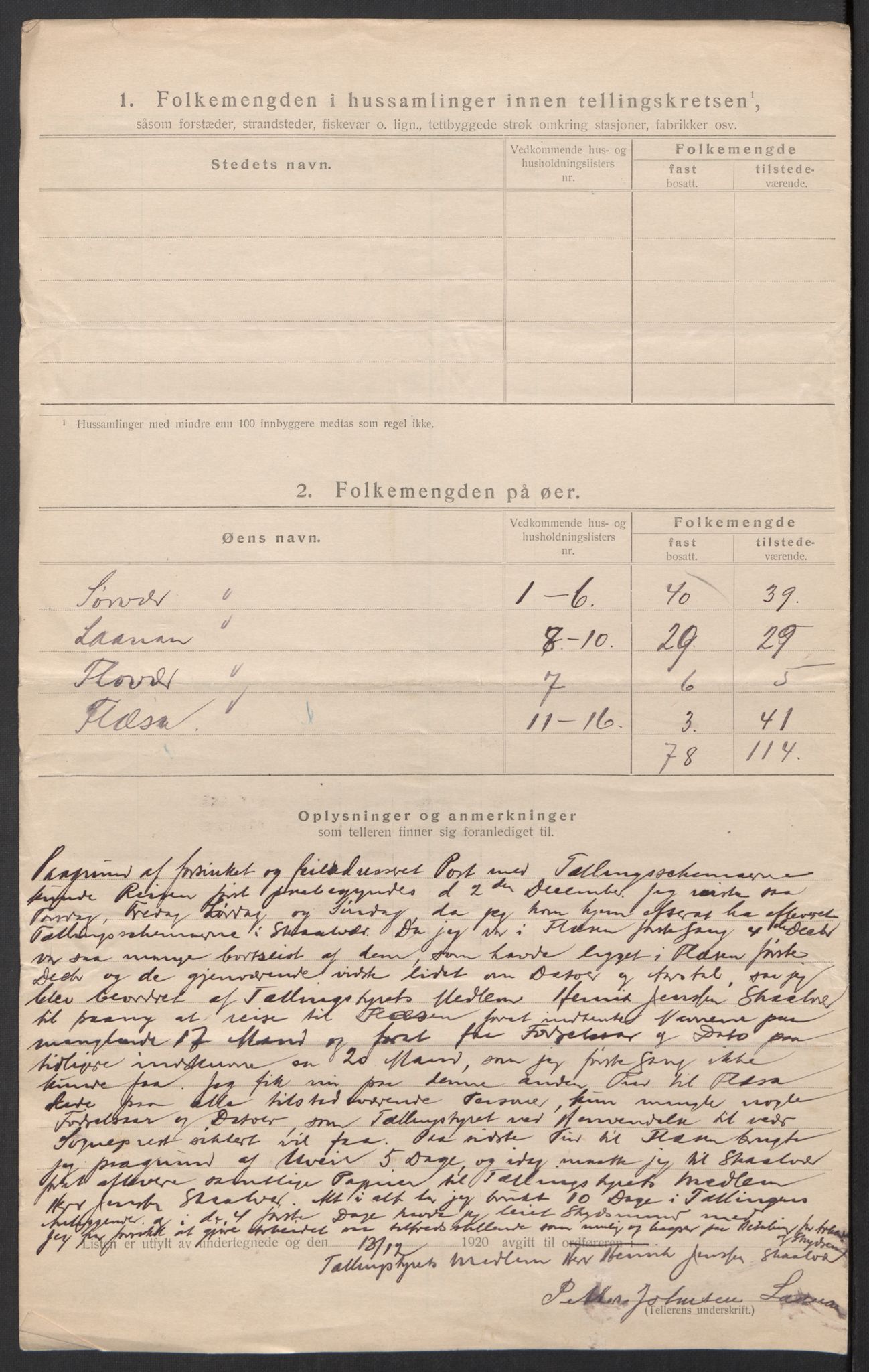 SAT, 1920 census for Tjøtta, 1920, p. 46