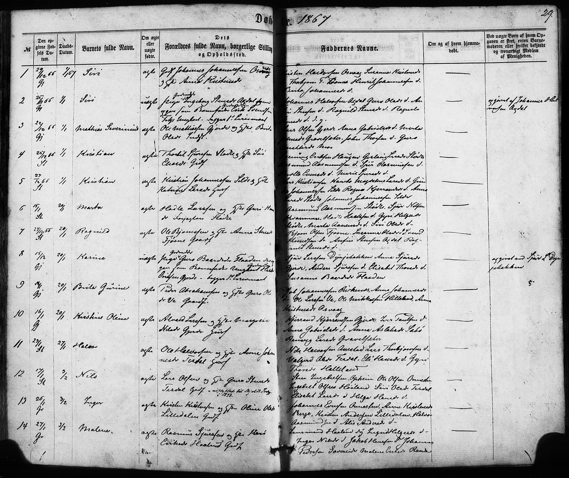 Etne sokneprestembete, SAB/A-75001/H/Haa: Parish register (official) no. A 9, 1862-1878, p. 29