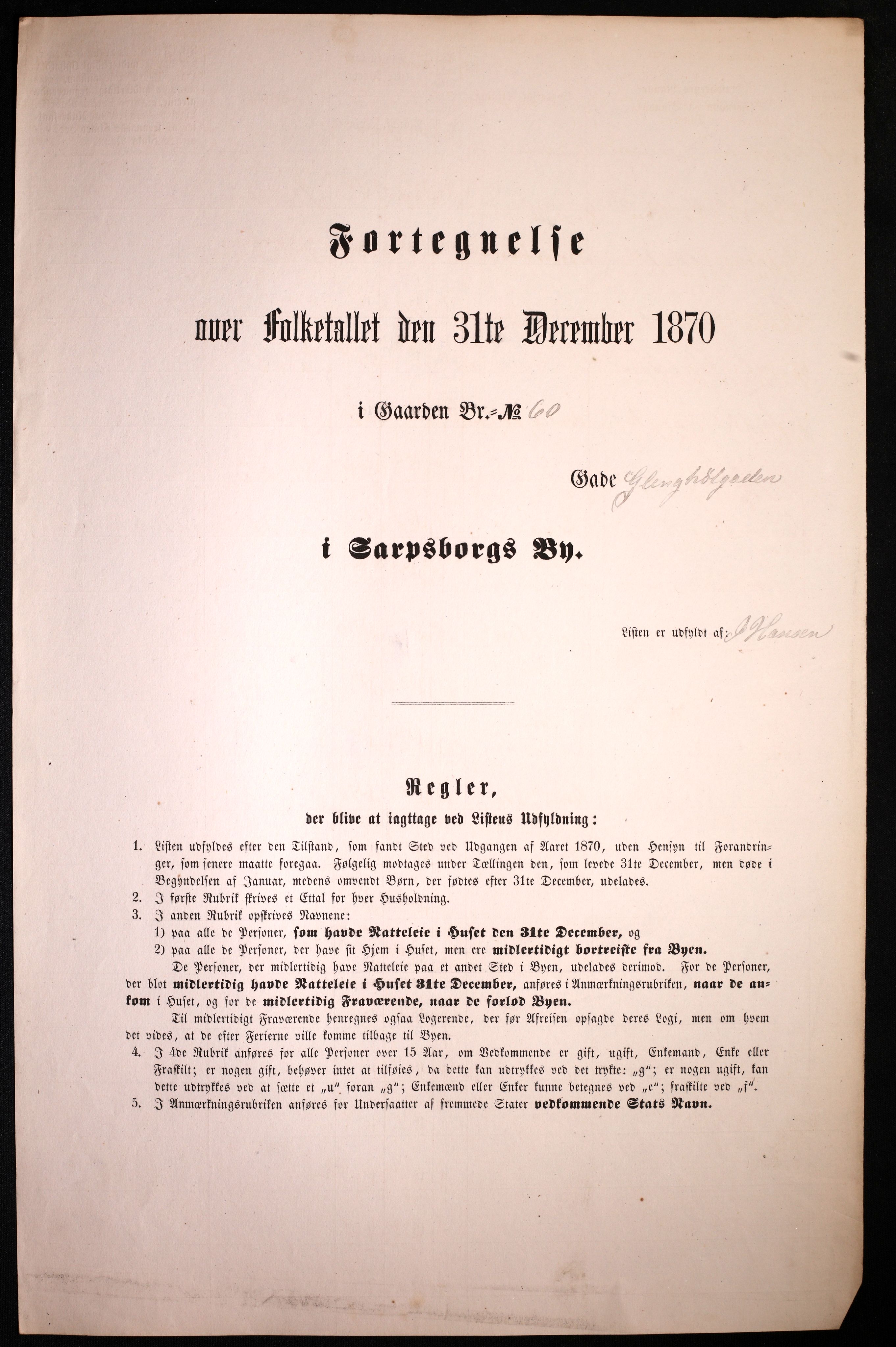 RA, 1870 census for 0102 Sarpsborg, 1870, p. 371