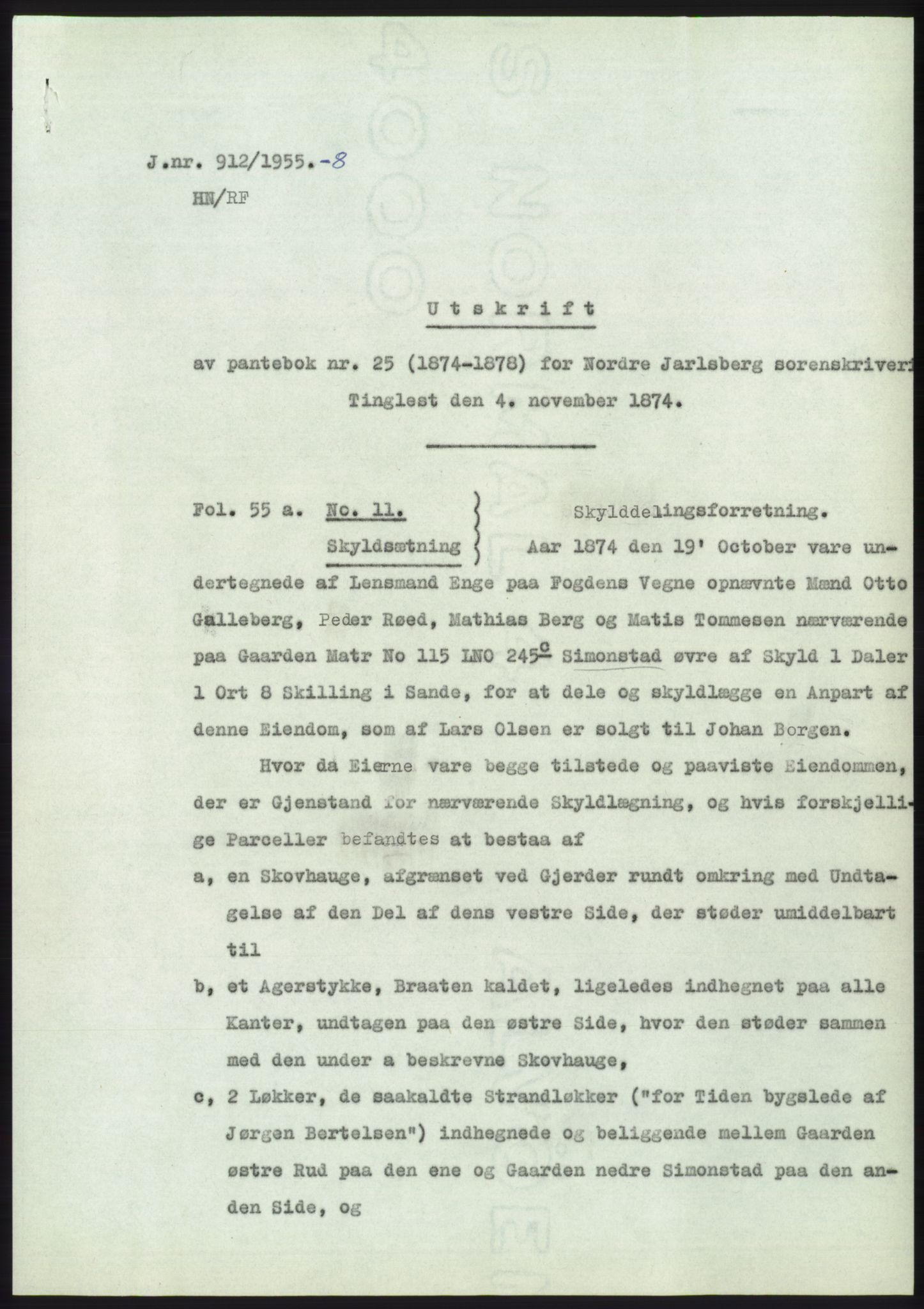Statsarkivet i Kongsberg, SAKO/A-0001, 1955, p. 123