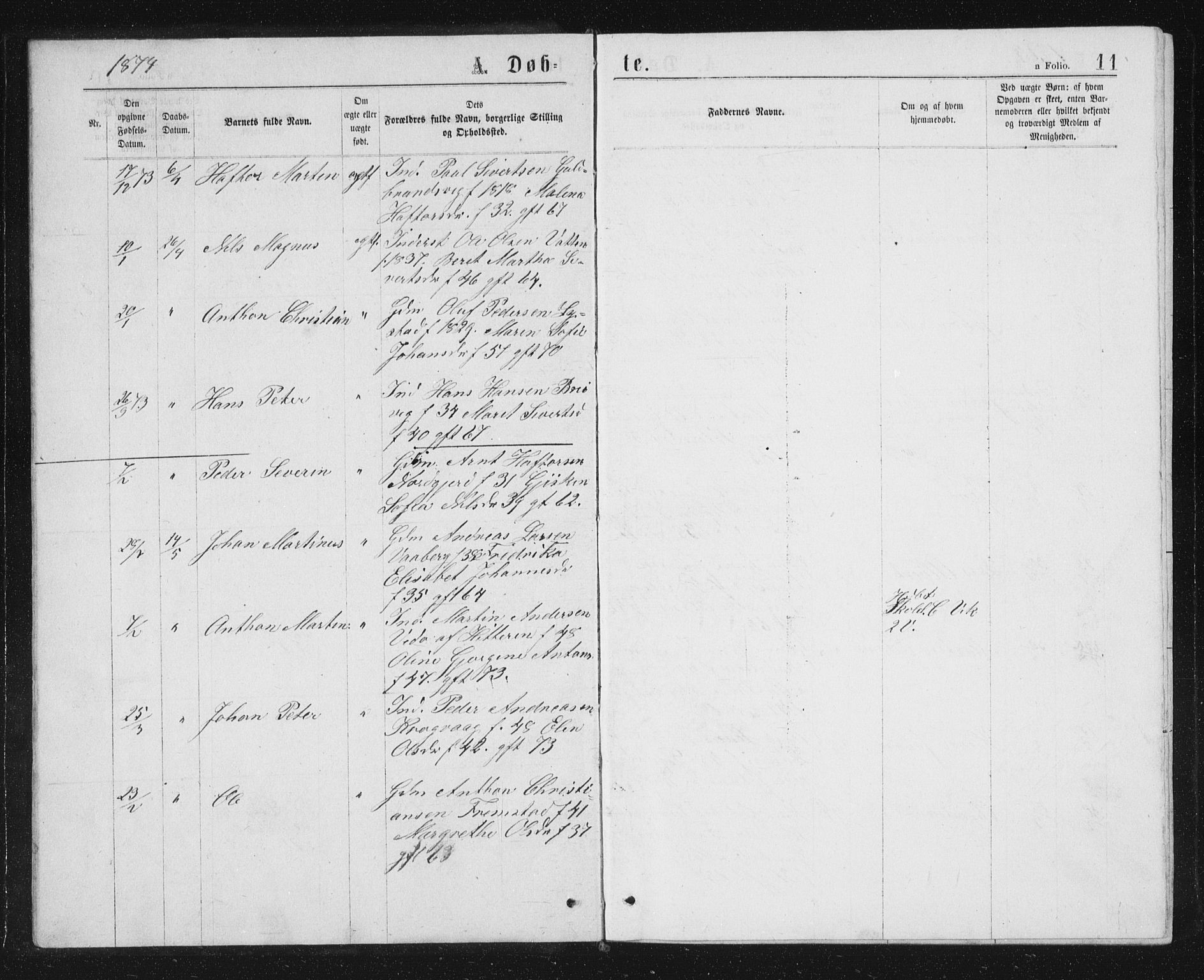Ministerialprotokoller, klokkerbøker og fødselsregistre - Sør-Trøndelag, SAT/A-1456/662/L0756: Parish register (copy) no. 662C01, 1869-1891, p. 11