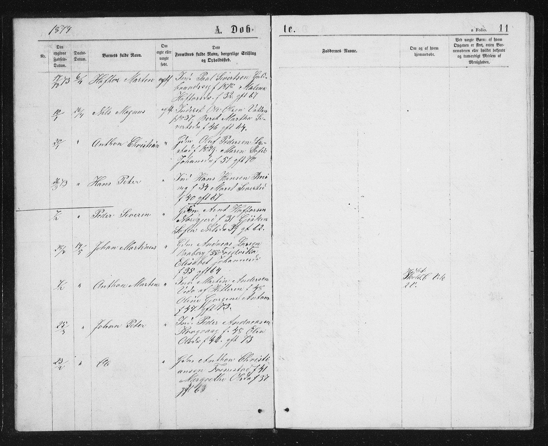 Ministerialprotokoller, klokkerbøker og fødselsregistre - Sør-Trøndelag, AV/SAT-A-1456/662/L0756: Parish register (copy) no. 662C01, 1869-1891, p. 11