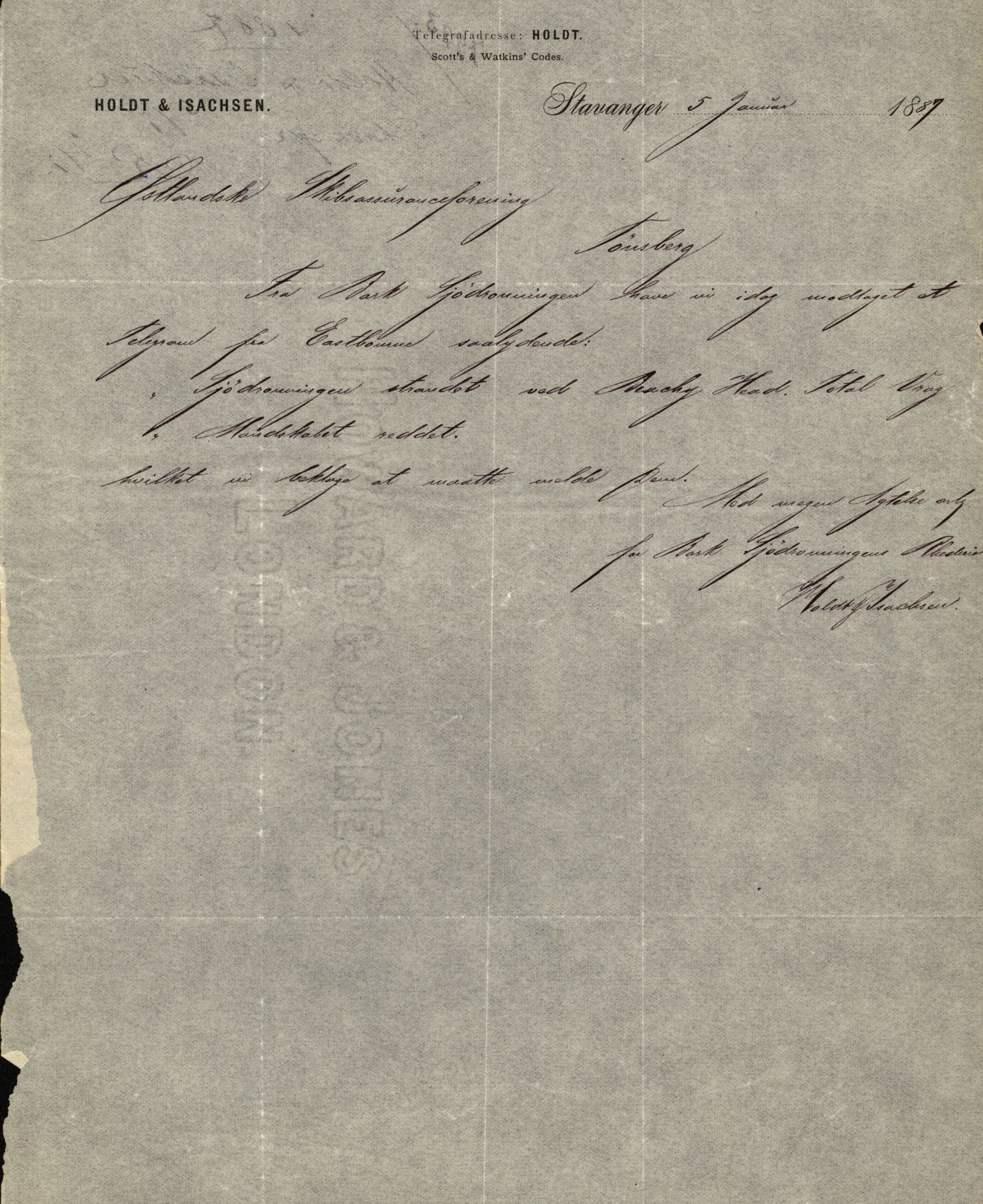 Pa 63 - Østlandske skibsassuranceforening, VEMU/A-1079/G/Ga/L0020/0006: Havaridokumenter / Sjødronningen, Sir John Lawrence, Isploven, John Bertram, 1887, p. 8
