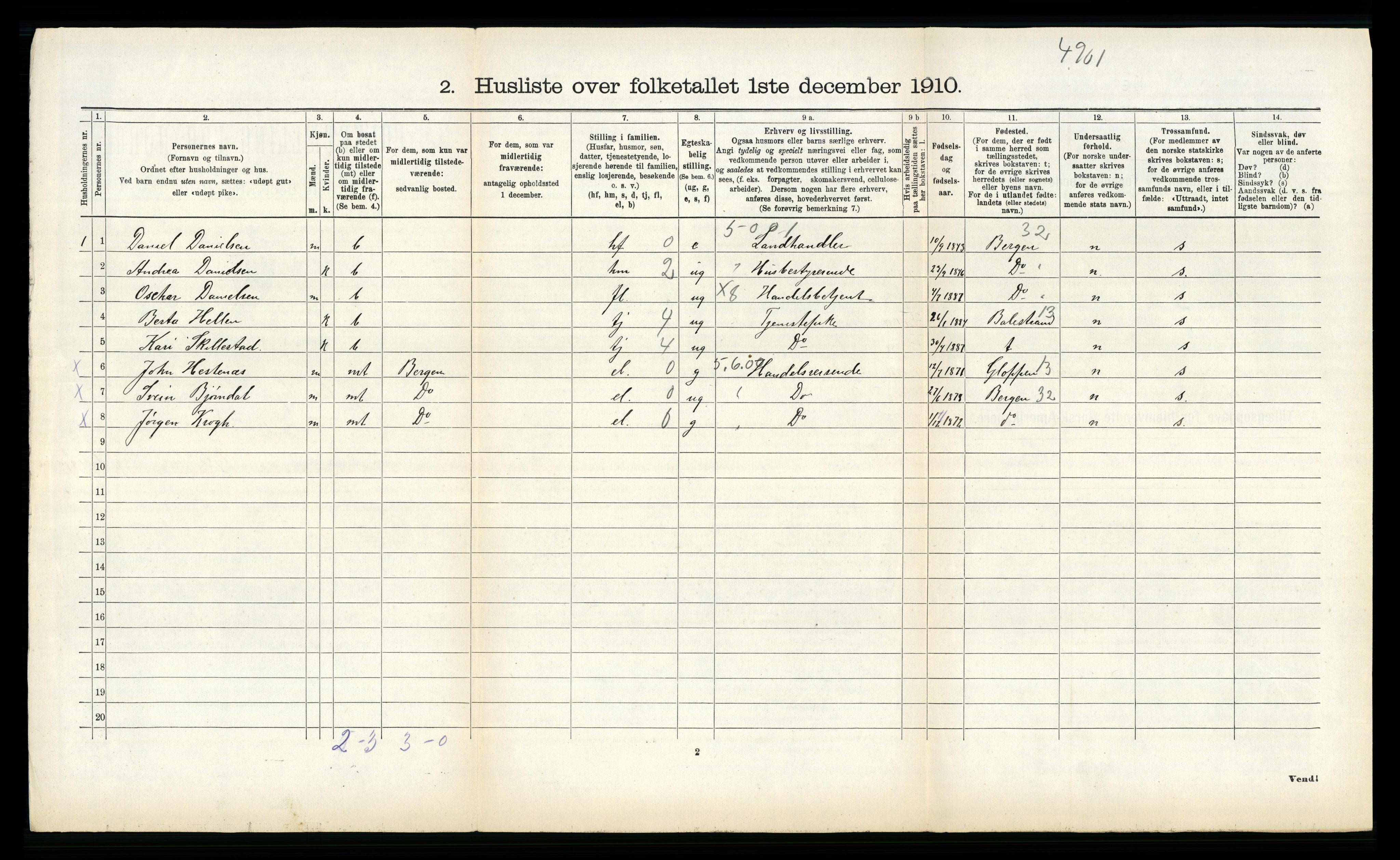 RA, 1910 census for Sogndal, 1910, p. 277