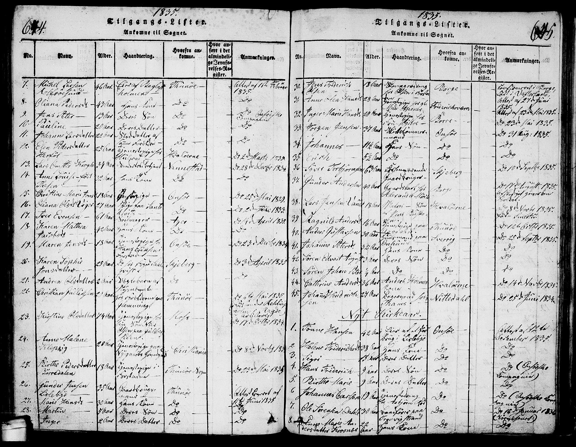 Glemmen prestekontor Kirkebøker, SAO/A-10908/G/Ga/L0001: Parish register (copy) no. 1, 1816-1838, p. 644-645