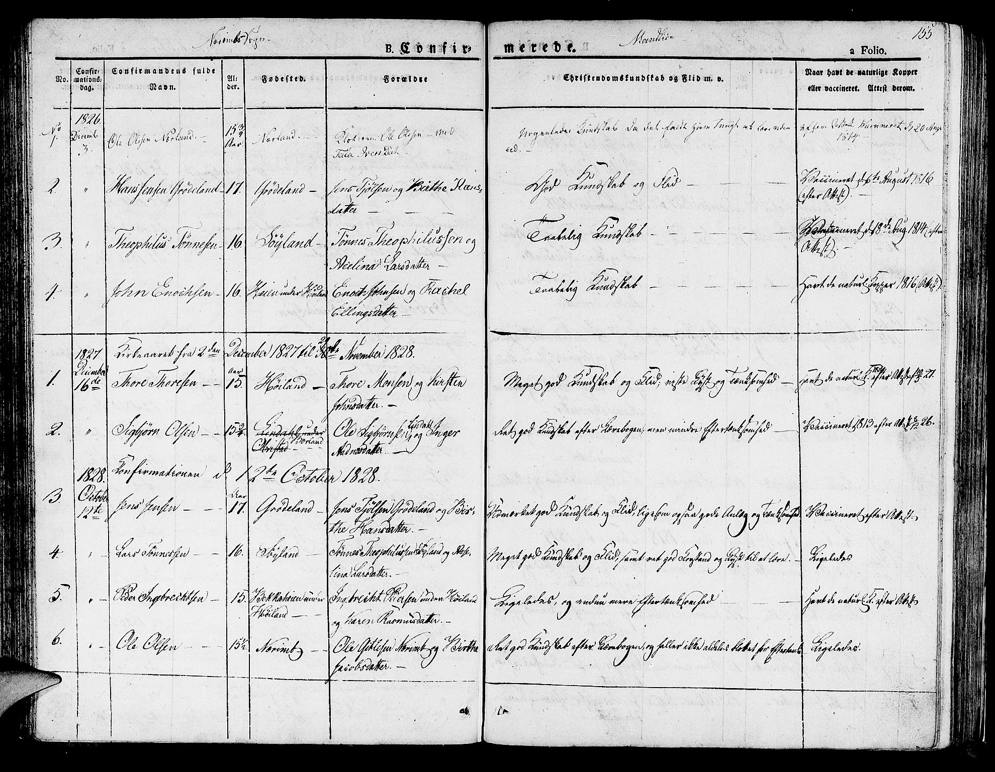 Hå sokneprestkontor, SAST/A-101801/001/30BA/L0004: Parish register (official) no. A 4.1 /1, 1826-1841, p. 155