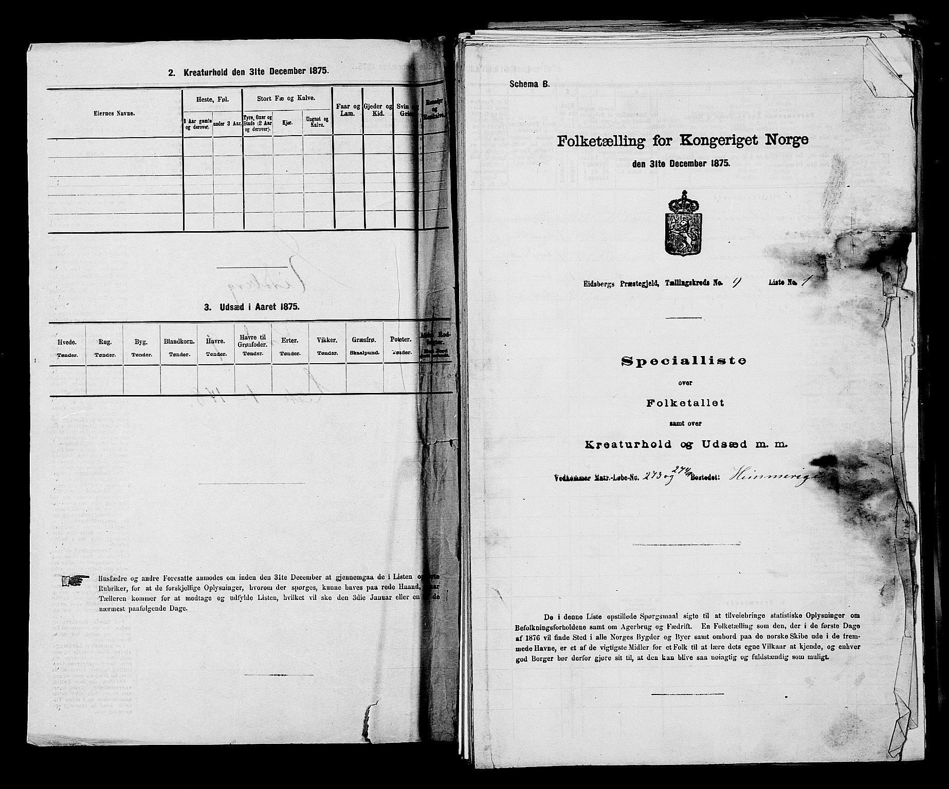 RA, 1875 census for 0125P Eidsberg, 1875, p. 1850