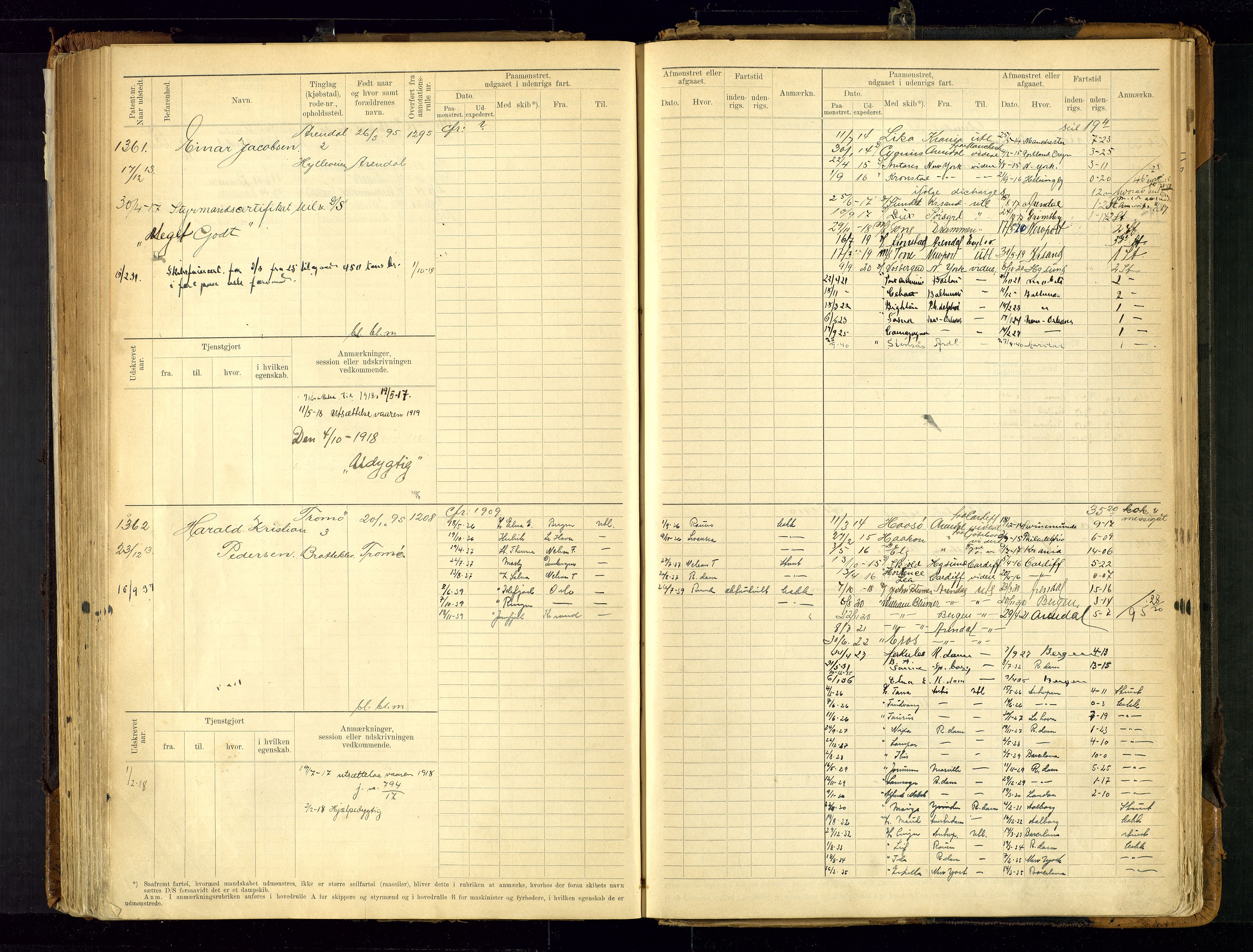 Arendal mønstringskrets, AV/SAK-2031-0012/F/Fb/L0021: Hovedrulle A nr 969-1465, S-19, 1910-1914, p. 201