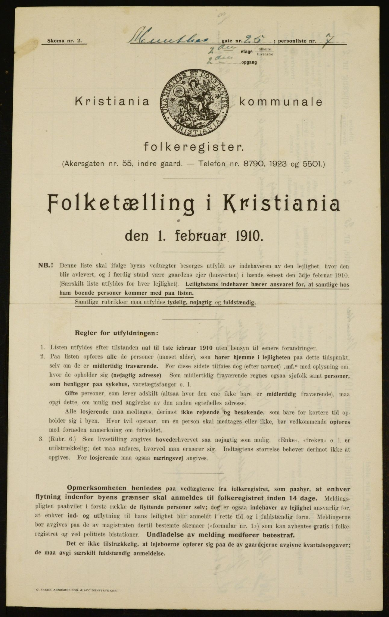 OBA, Municipal Census 1910 for Kristiania, 1910, p. 65758