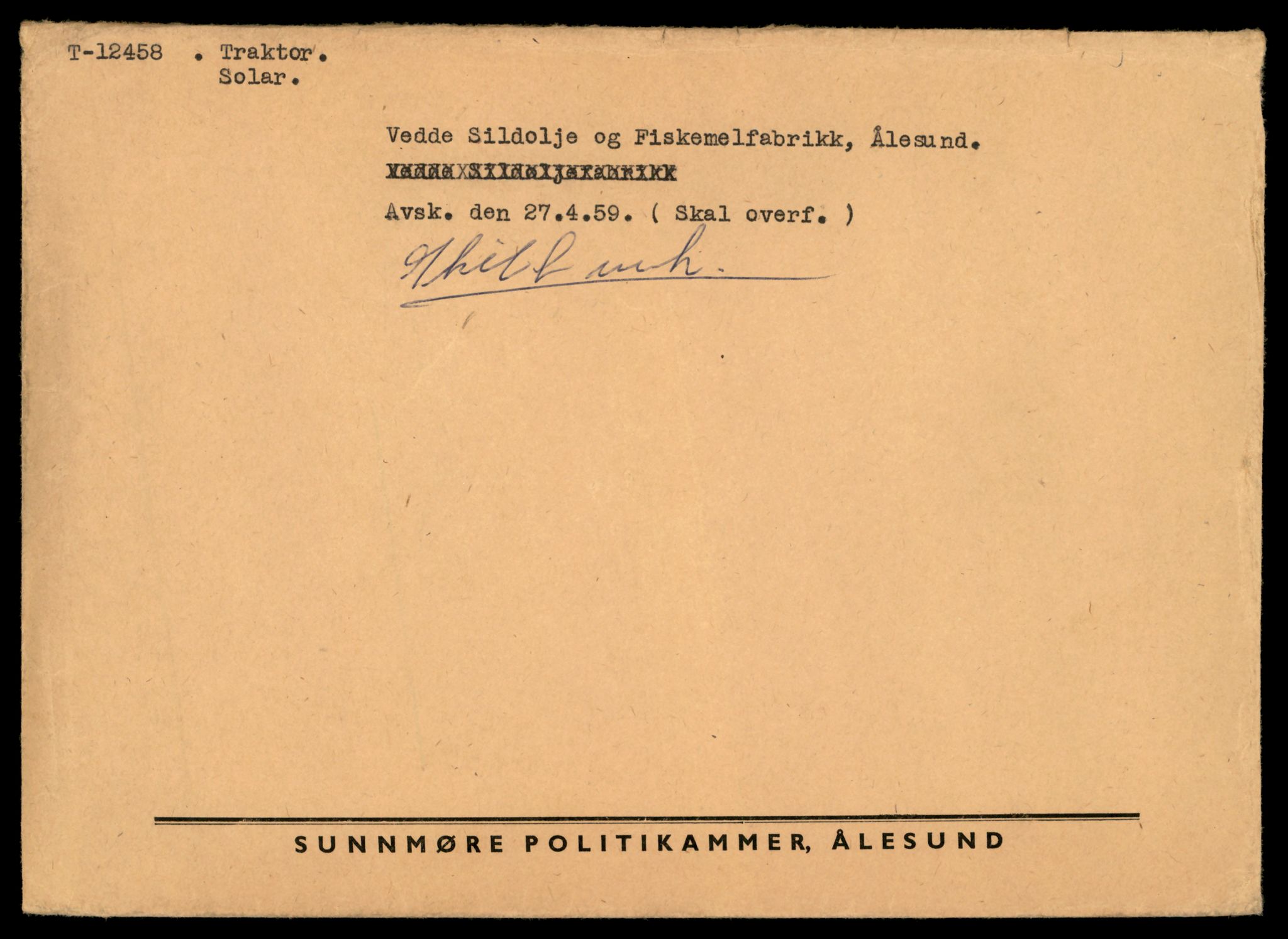 Møre og Romsdal vegkontor - Ålesund trafikkstasjon, AV/SAT-A-4099/F/Fe/L0033: Registreringskort for kjøretøy T 12151 - T 12474, 1927-1998, p. 3445