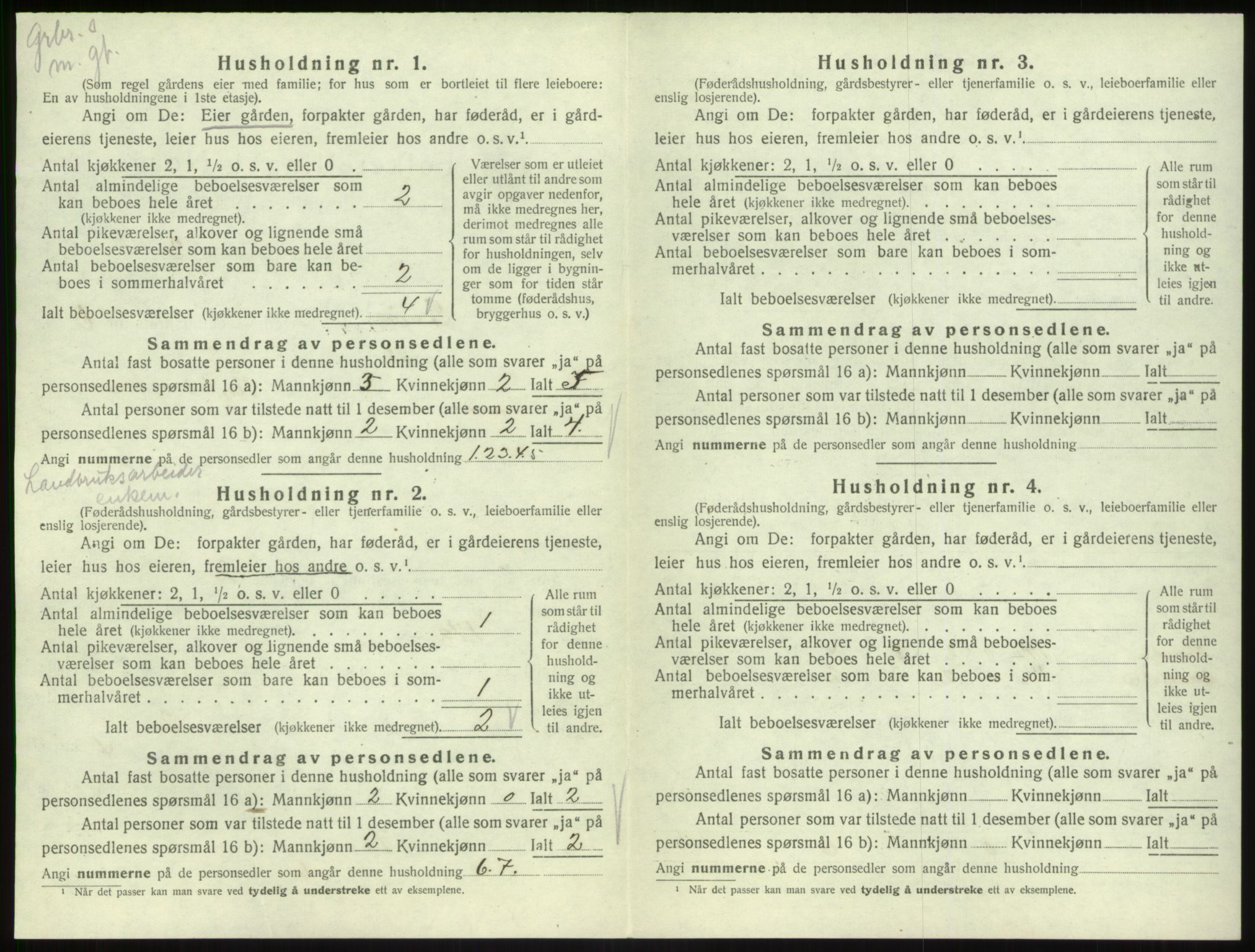 SAB, 1920 census for Lavik, 1920, p. 197