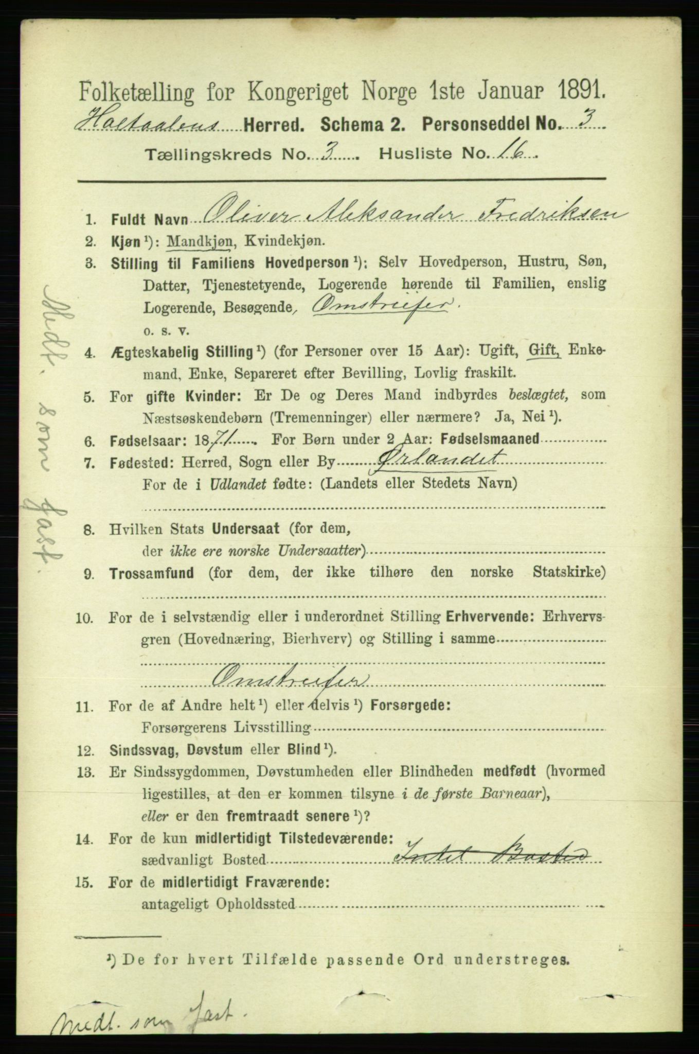 RA, 1891 census for 1645 Haltdalen, 1891, p. 953