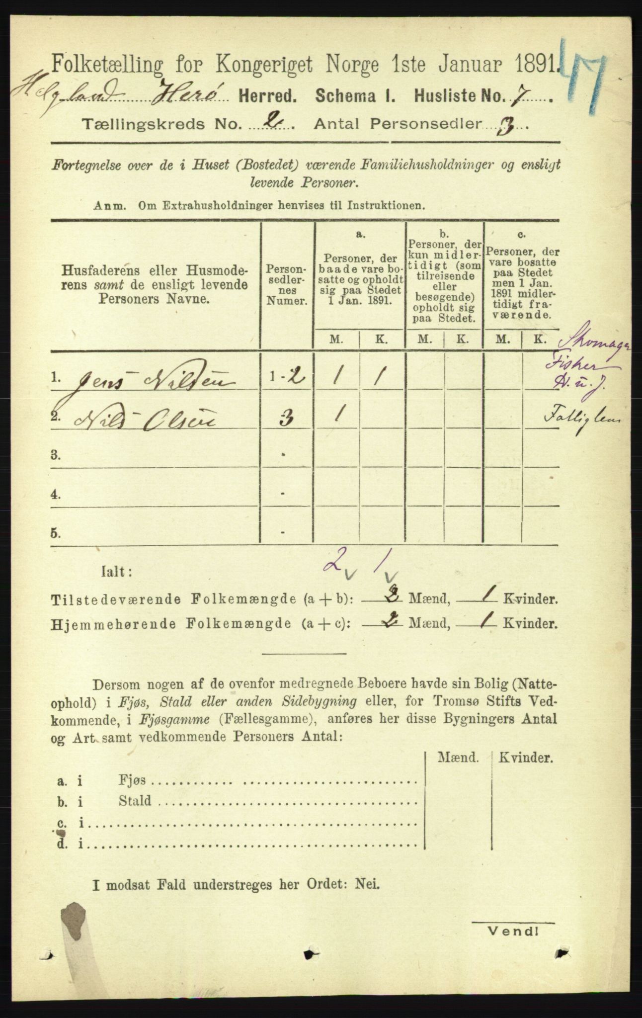 RA, 1891 census for 1818 Herøy, 1891, p. 205